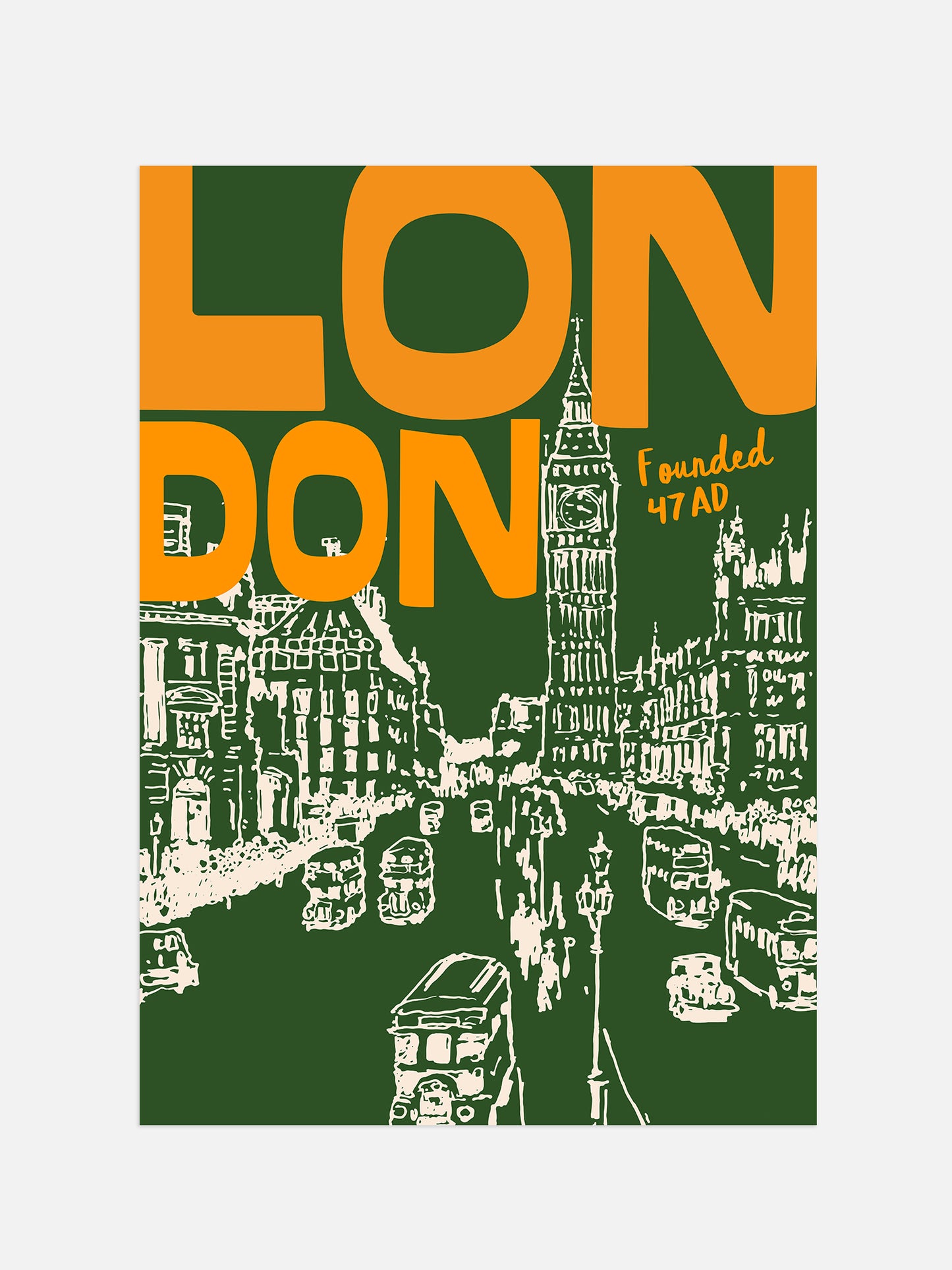 Retro London Travel Poster