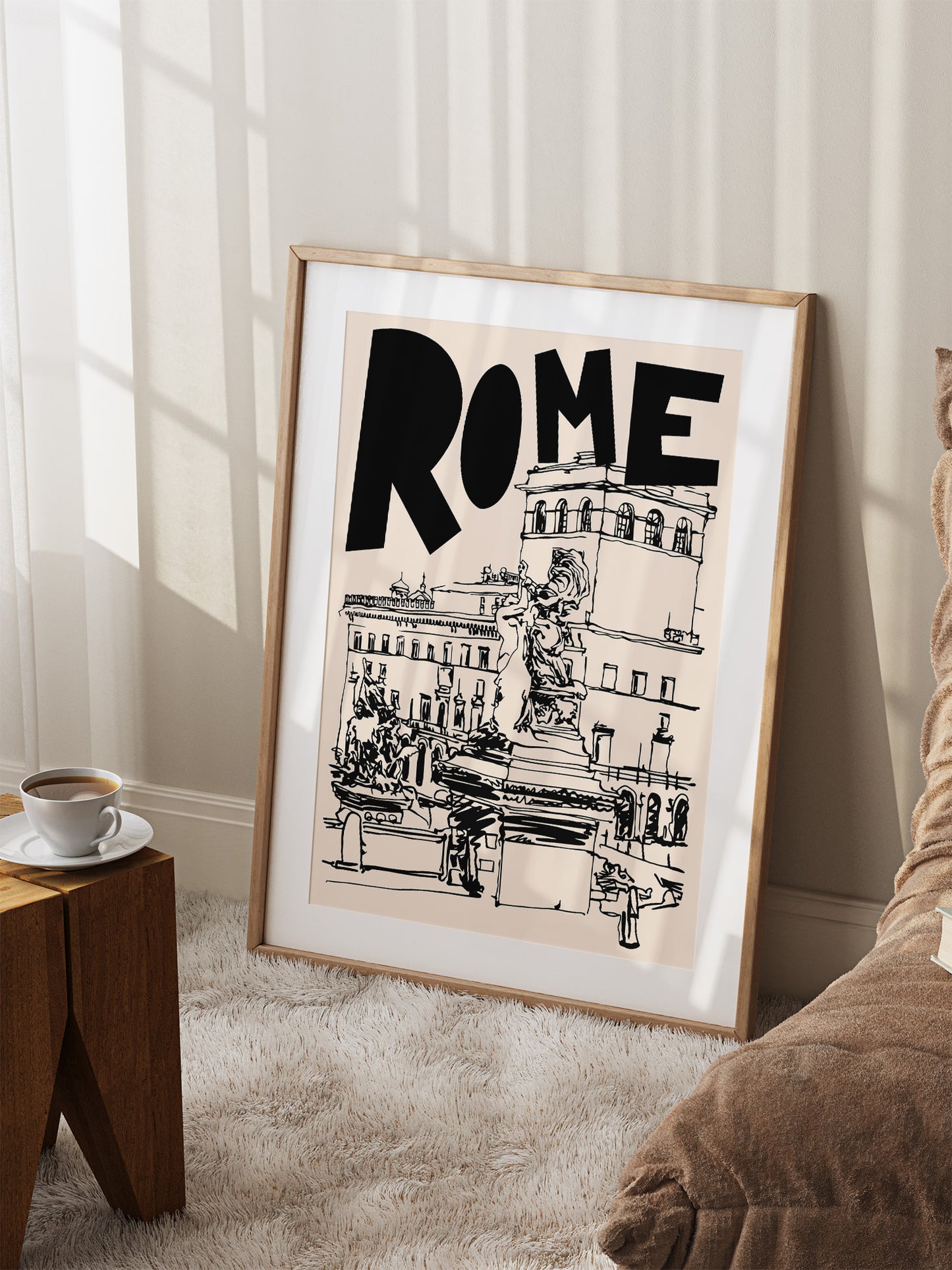 Retro Rome Poster | Black And Cream