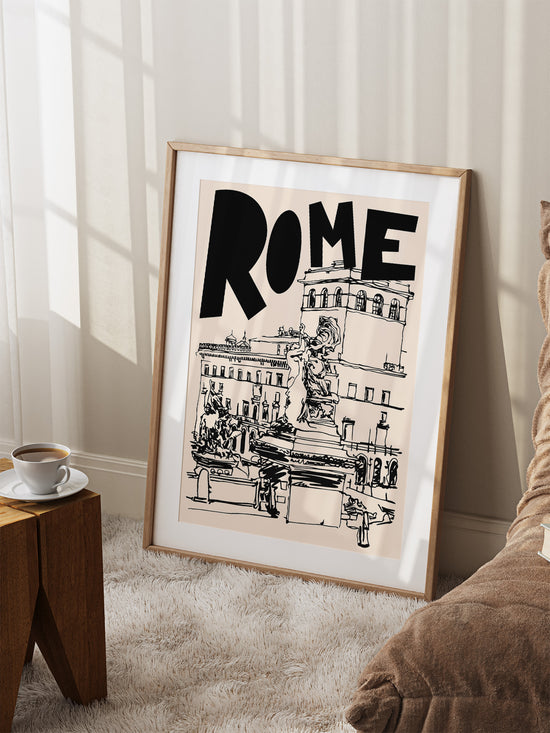 Retro Rome Poster | Black And Cream