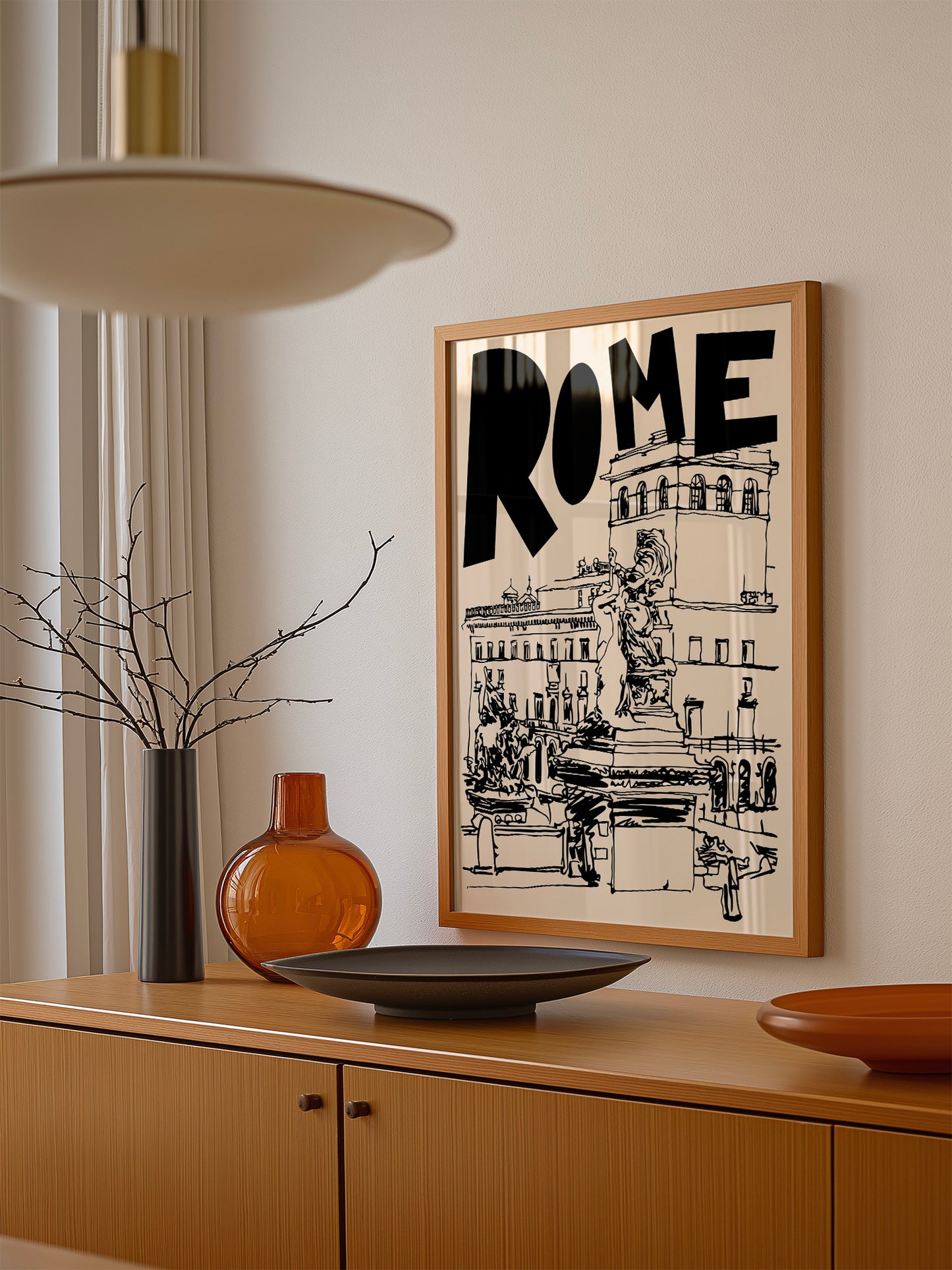 Retro Rome Poster | Black And Cream