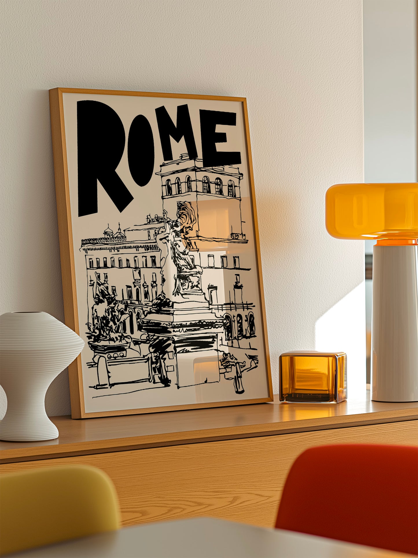 Retro Rome Poster | Black And Cream