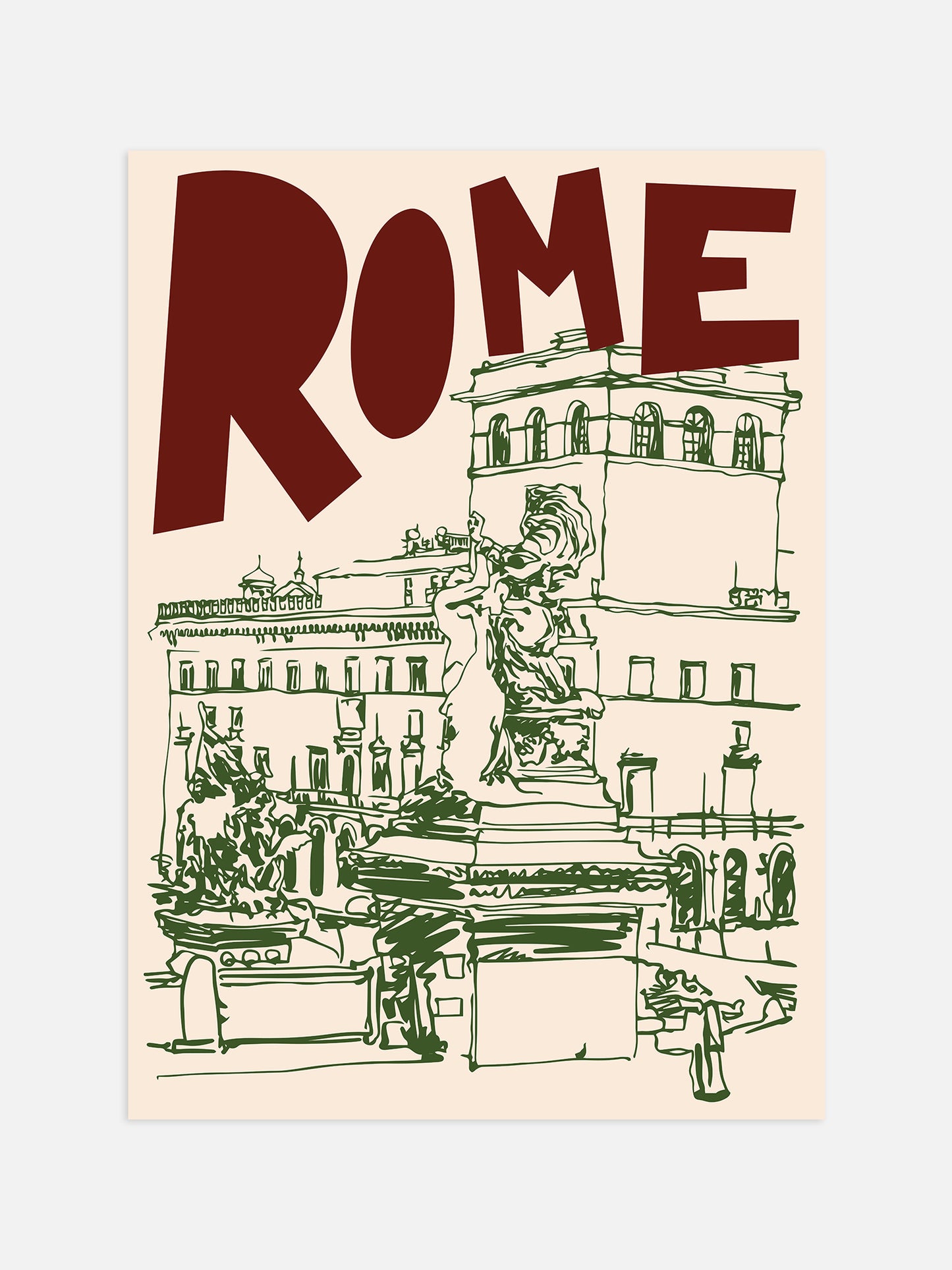 Retro Rome Travel Print