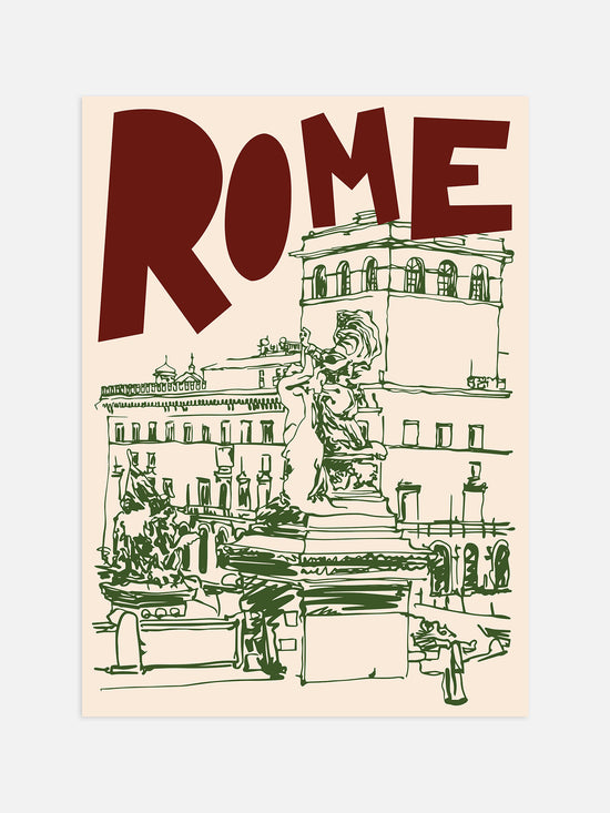 Retro Rome Travel Print