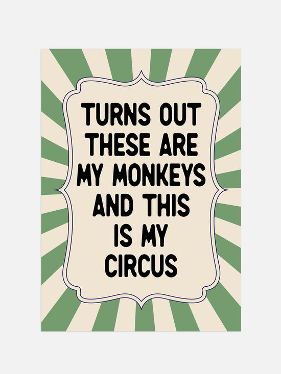 This Is My Circus Print - Green