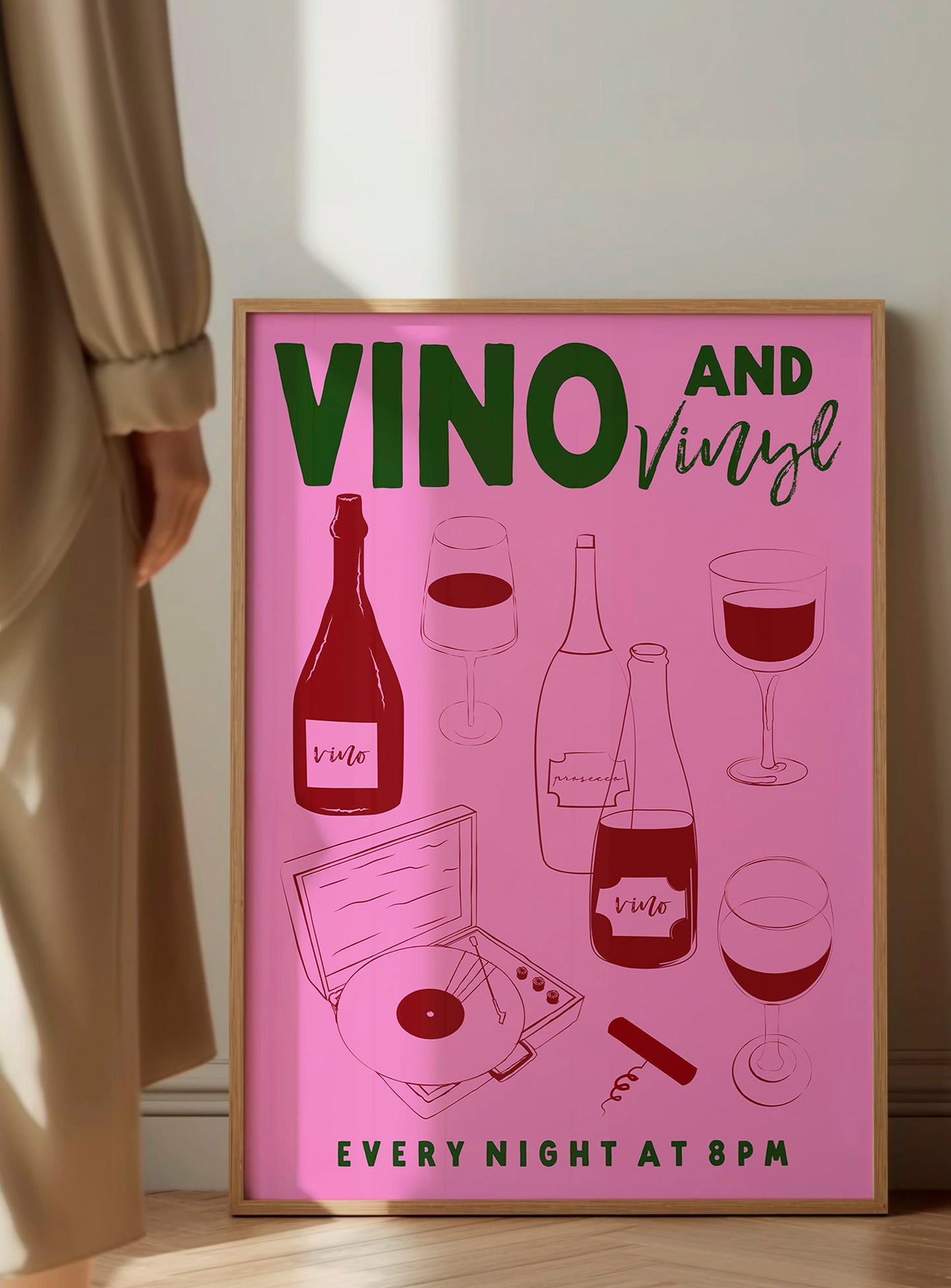 Vino And Vinyl Kitchen Print