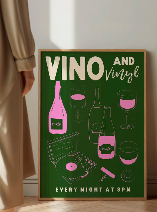 Vino And Vinyl Kitchen Print