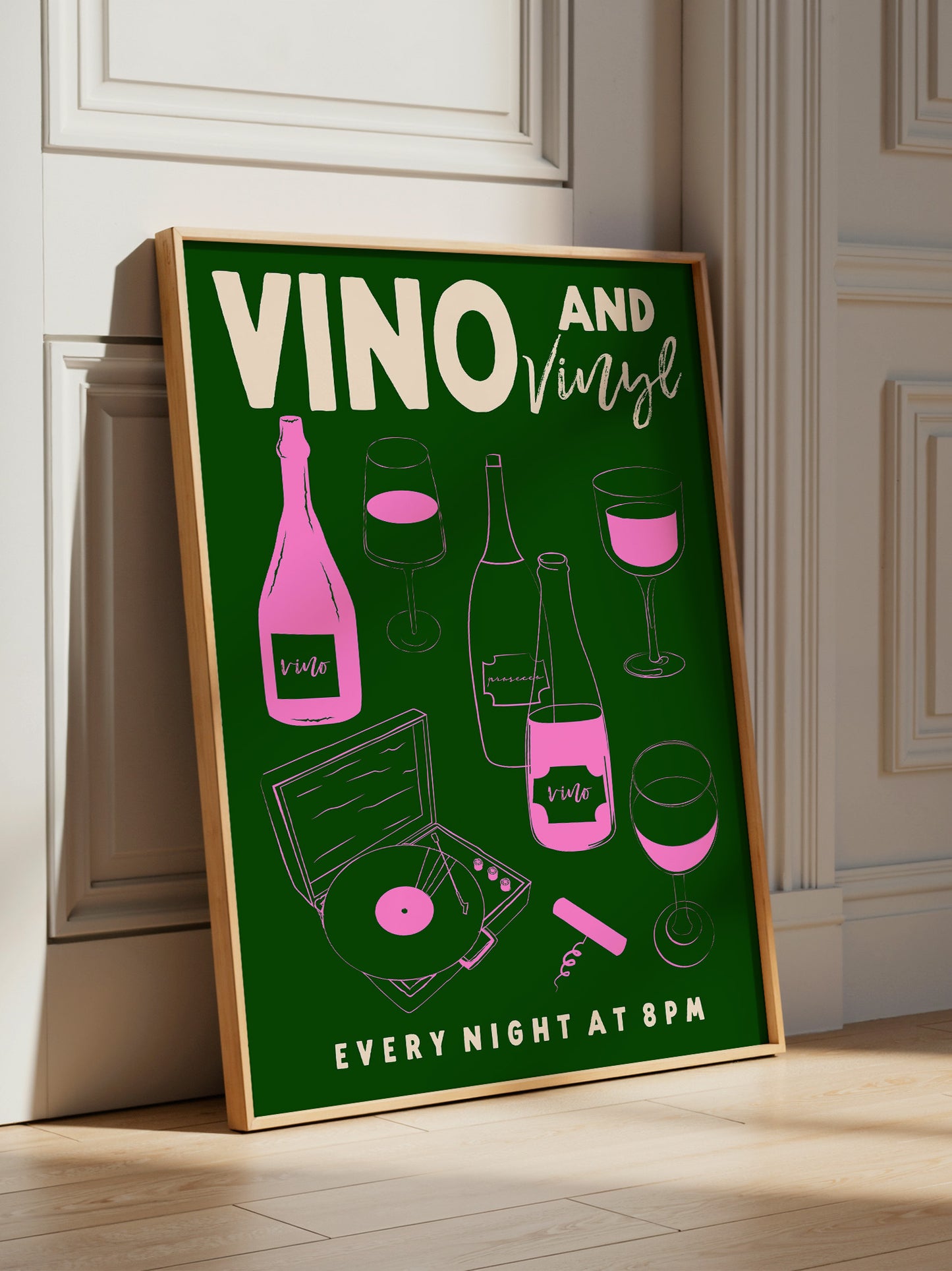 Vino And Vinyl Kitchen Print