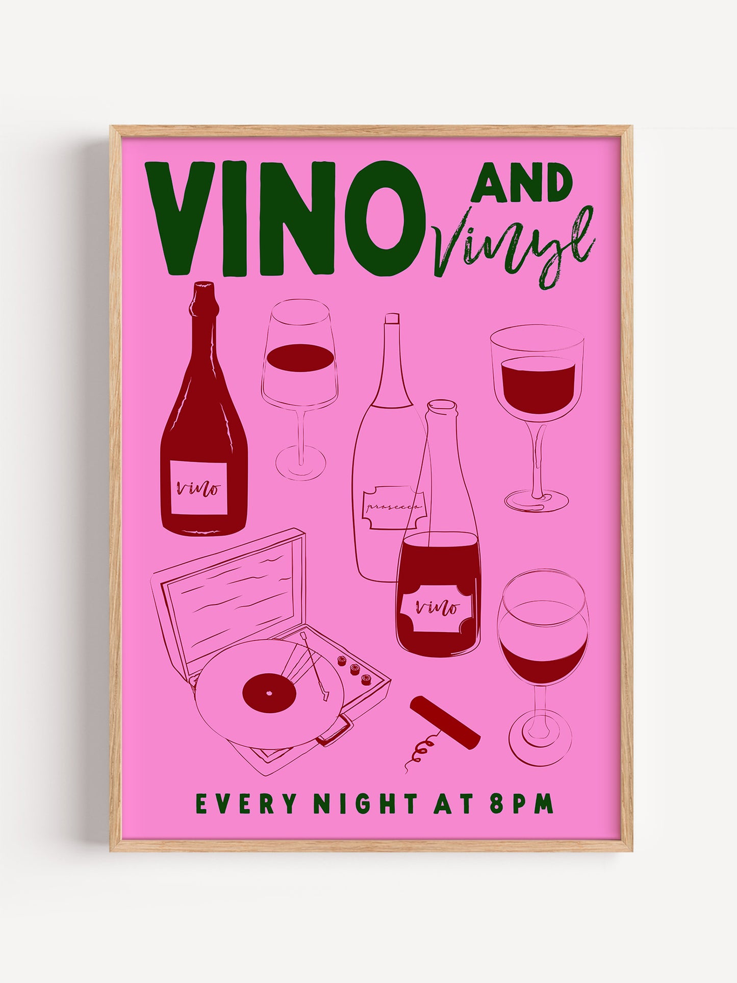 Vino And Vinyl Kitchen Print