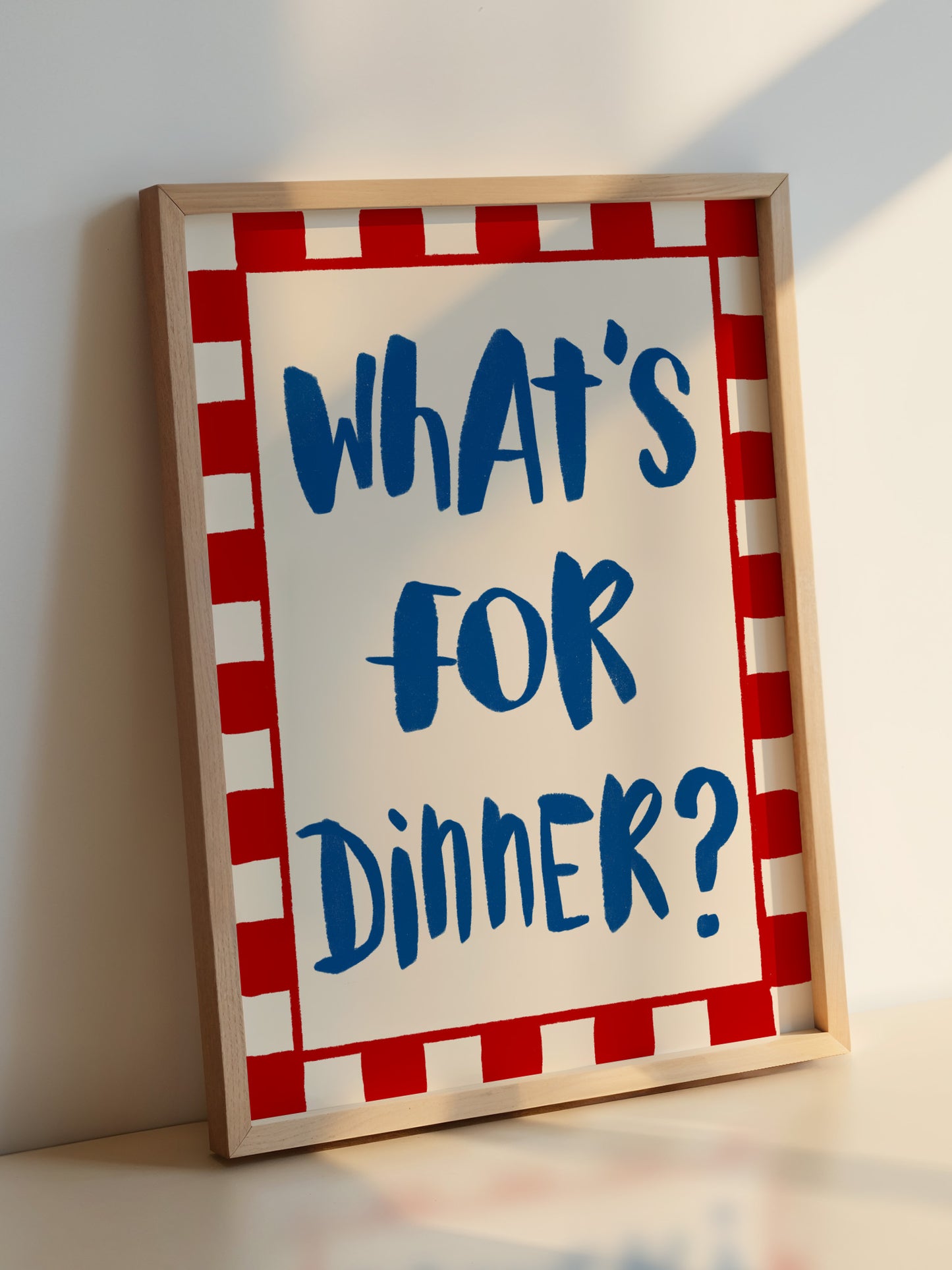 What's For Dinner Print | Blue And Red