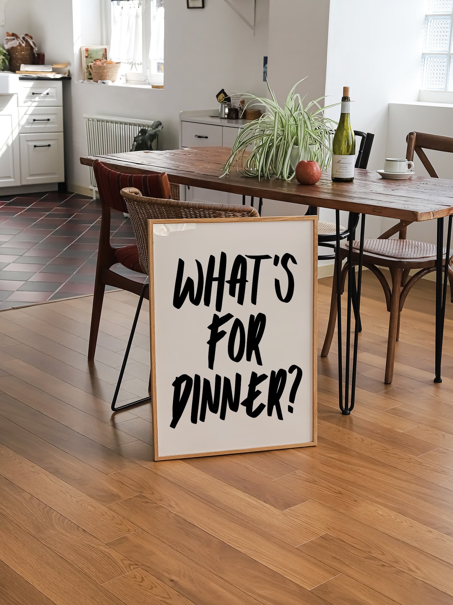 What's For Dinner Print - Black