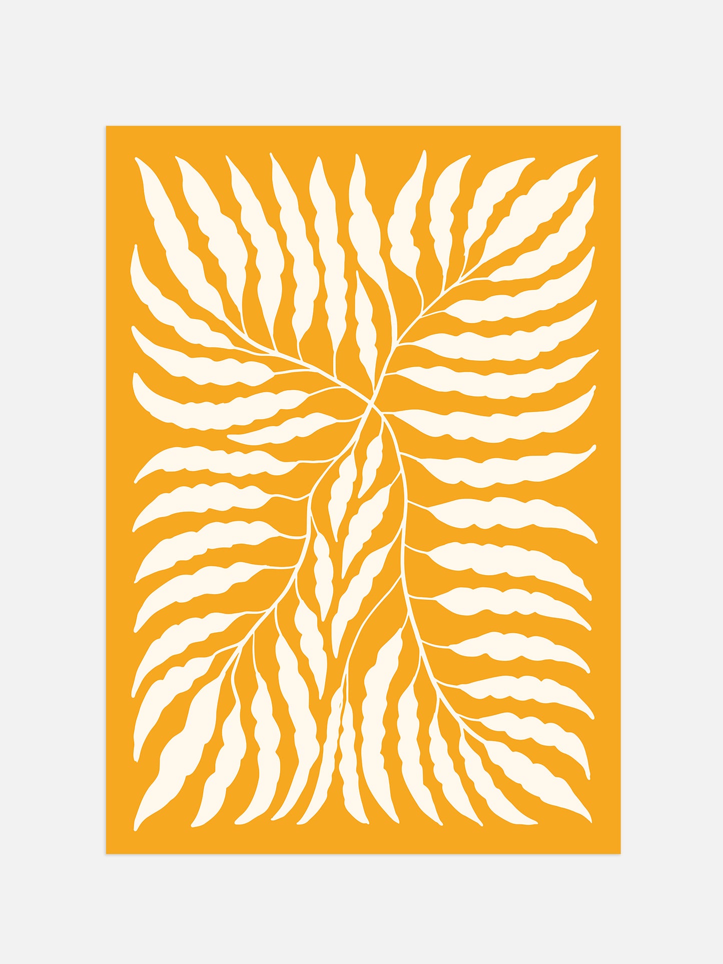 Yellow Wavy Leaf Print | Digital Download