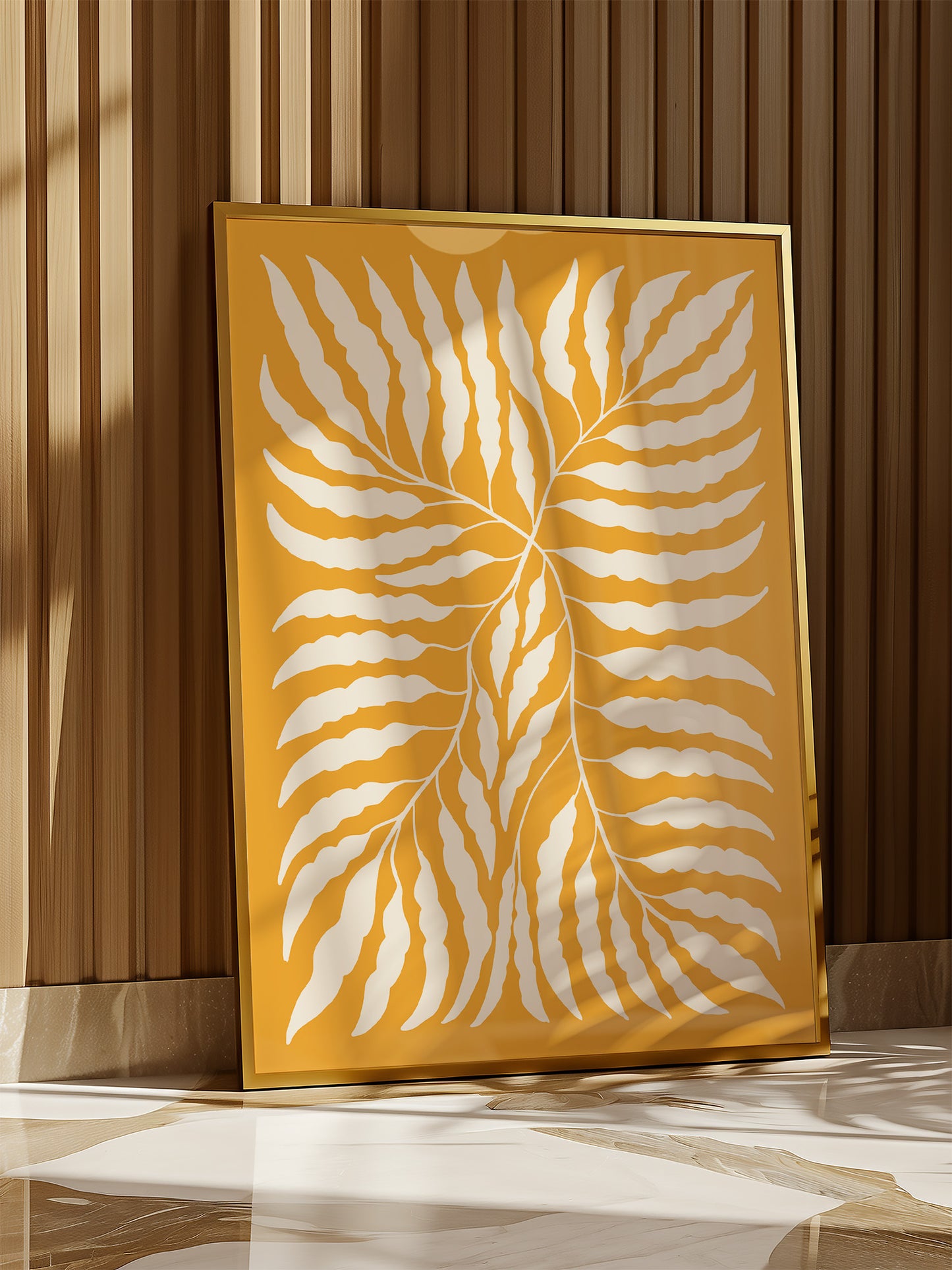 Yellow Wavy Leaf Print | Digital Download