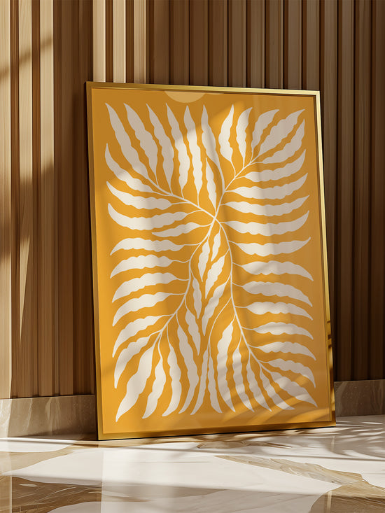 Yellow Wavy Leaf Print | Digital Download