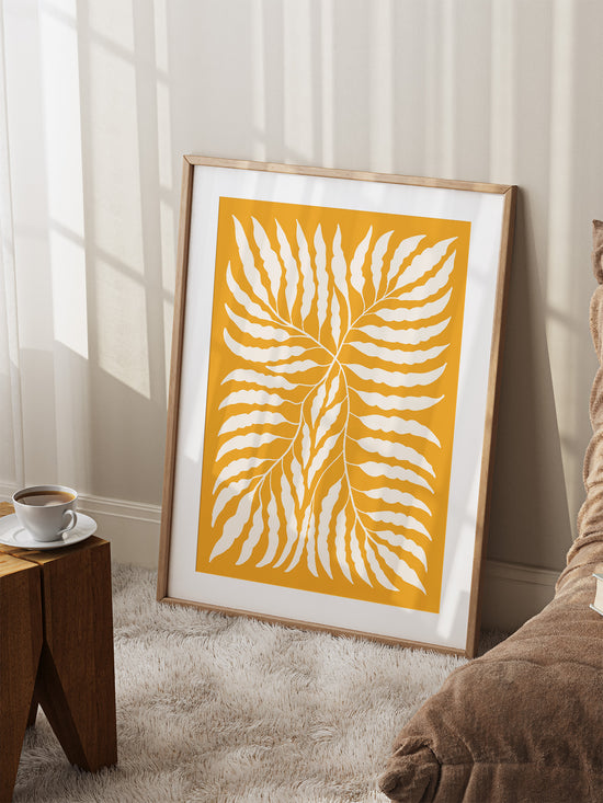 Yellow Wavy Leaf Print | Digital Download