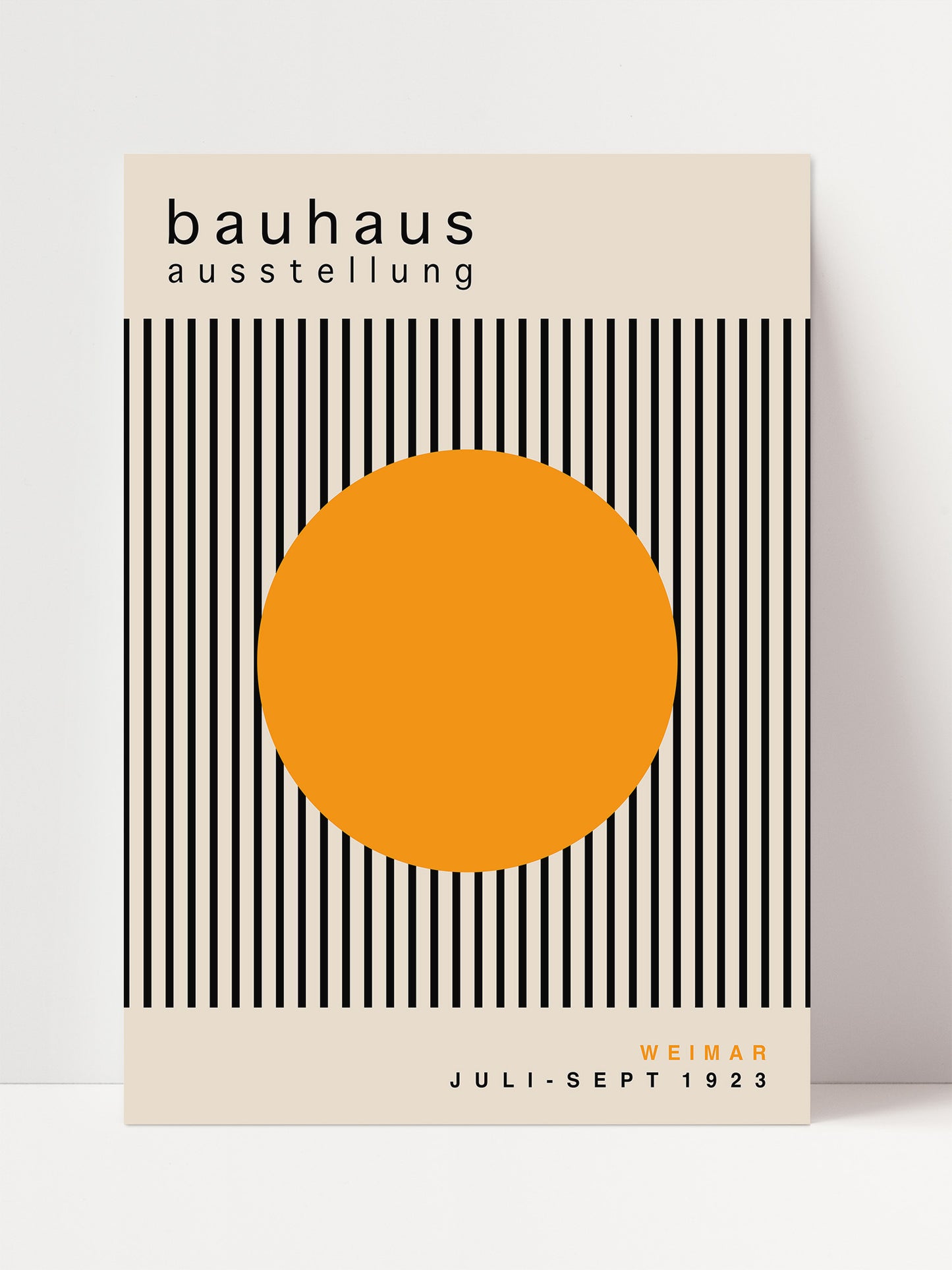 Yellow Circle With Black Stripes Bauhaus Print | Unframed