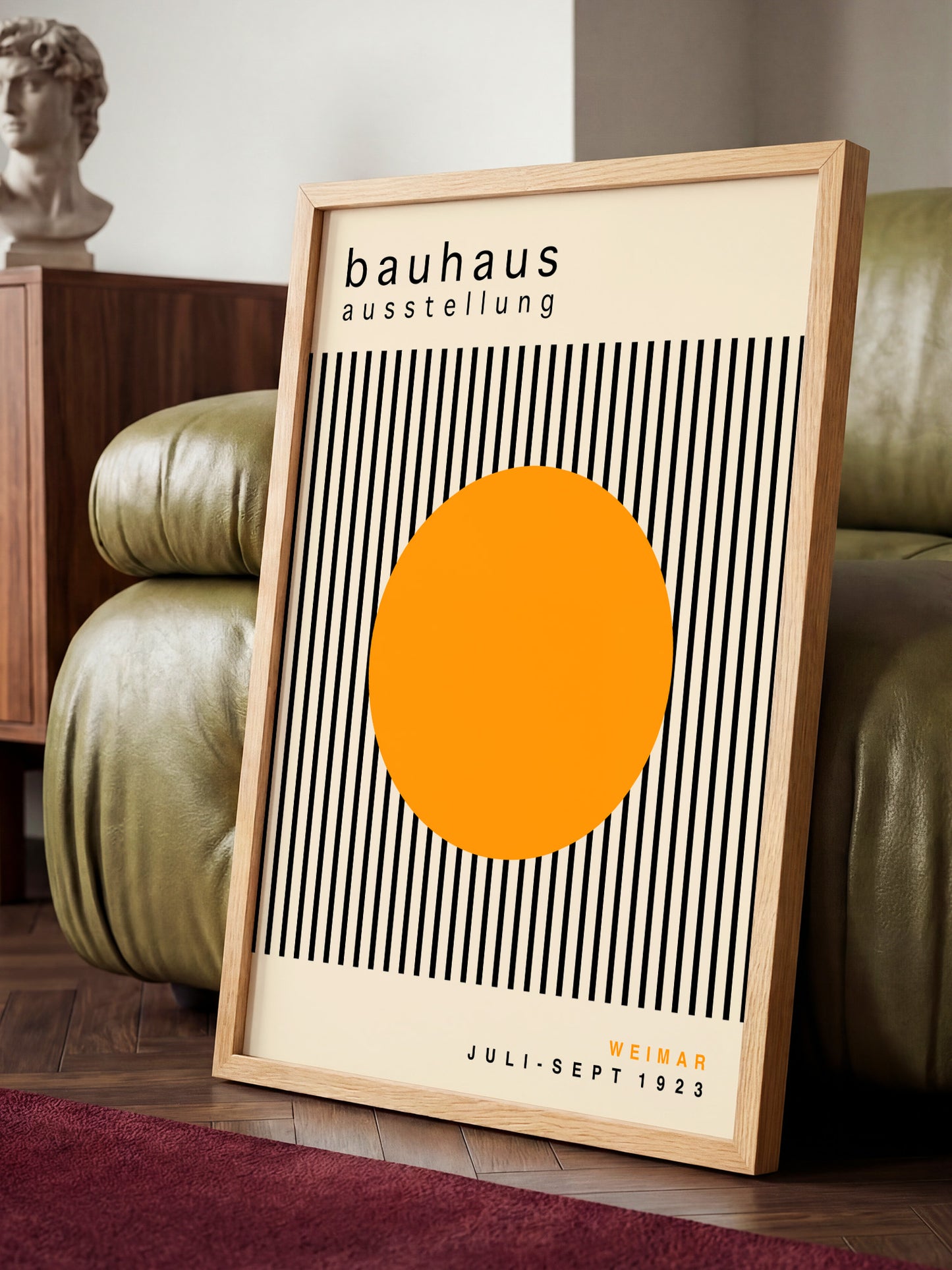 Yellow Circle With Black Stripes Bauhaus Print | Unframed