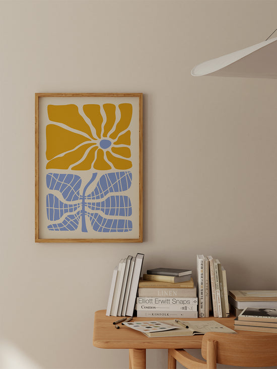 Yellow Abstract Flower Poster
