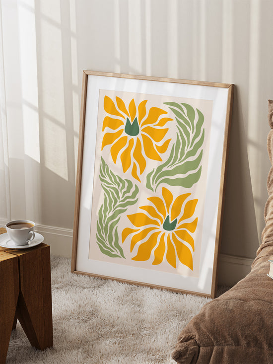 Abstract Sunflower Art Print