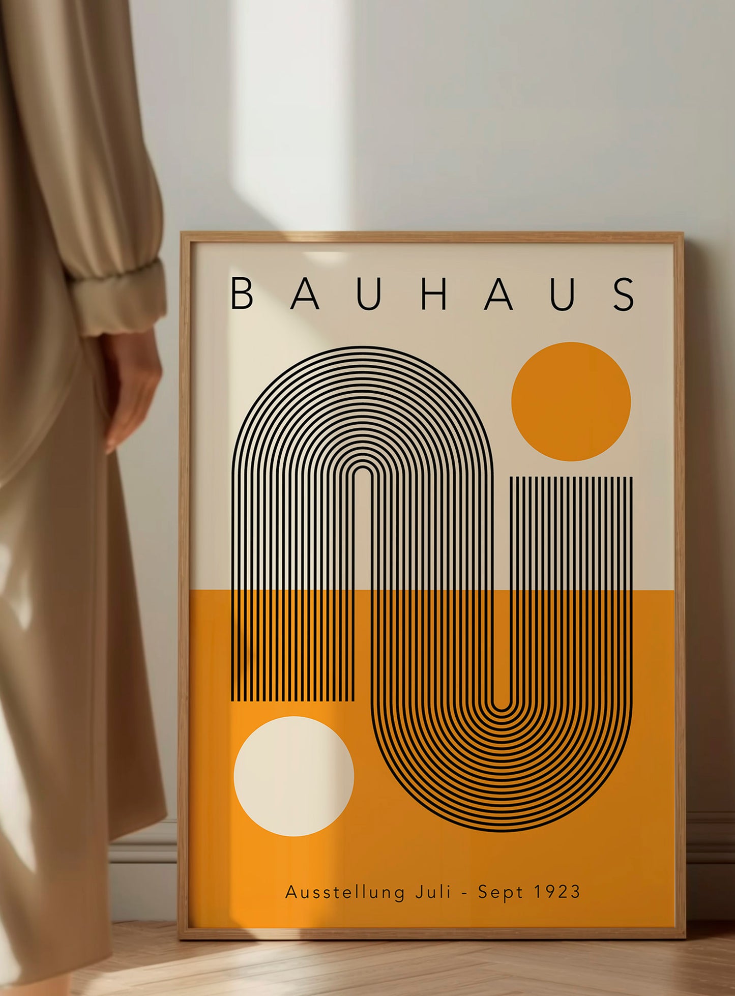 Set Of 3 Yellow Bauhaus Prints