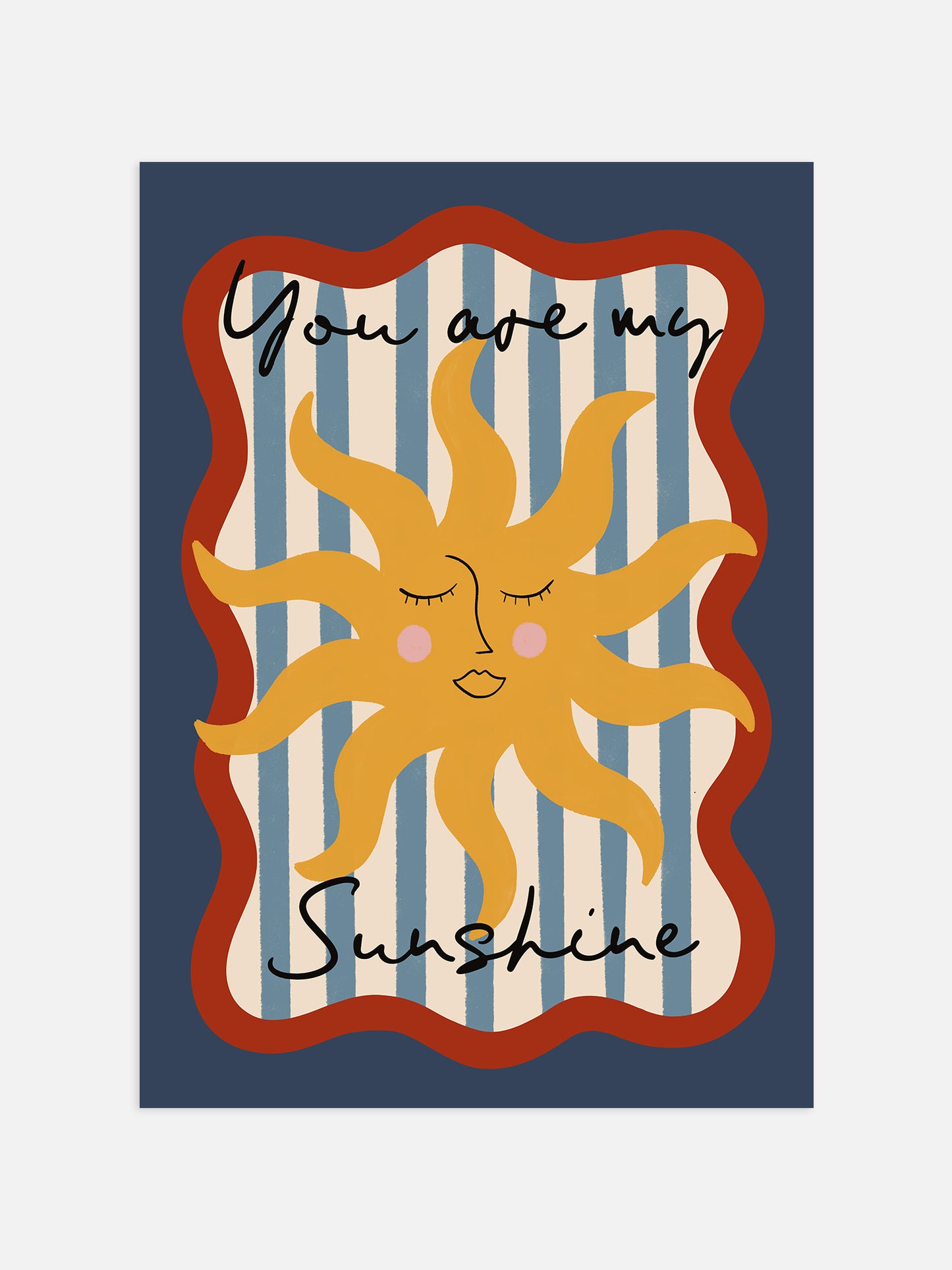 You Are My Sunshine Nursery Print | Blue