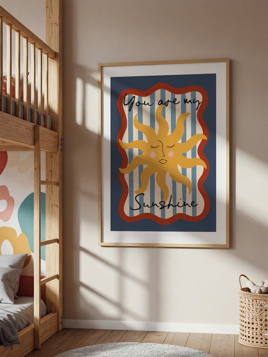 You Are My Sunshine Nursery Print | Blue