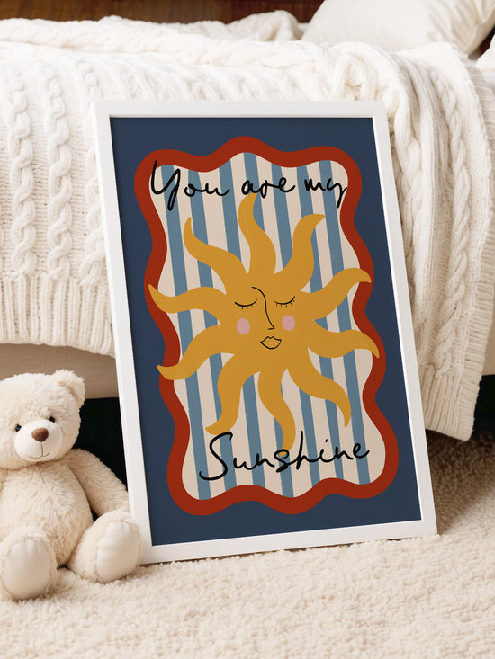 You Are My Sunshine Nursery Print | Blue