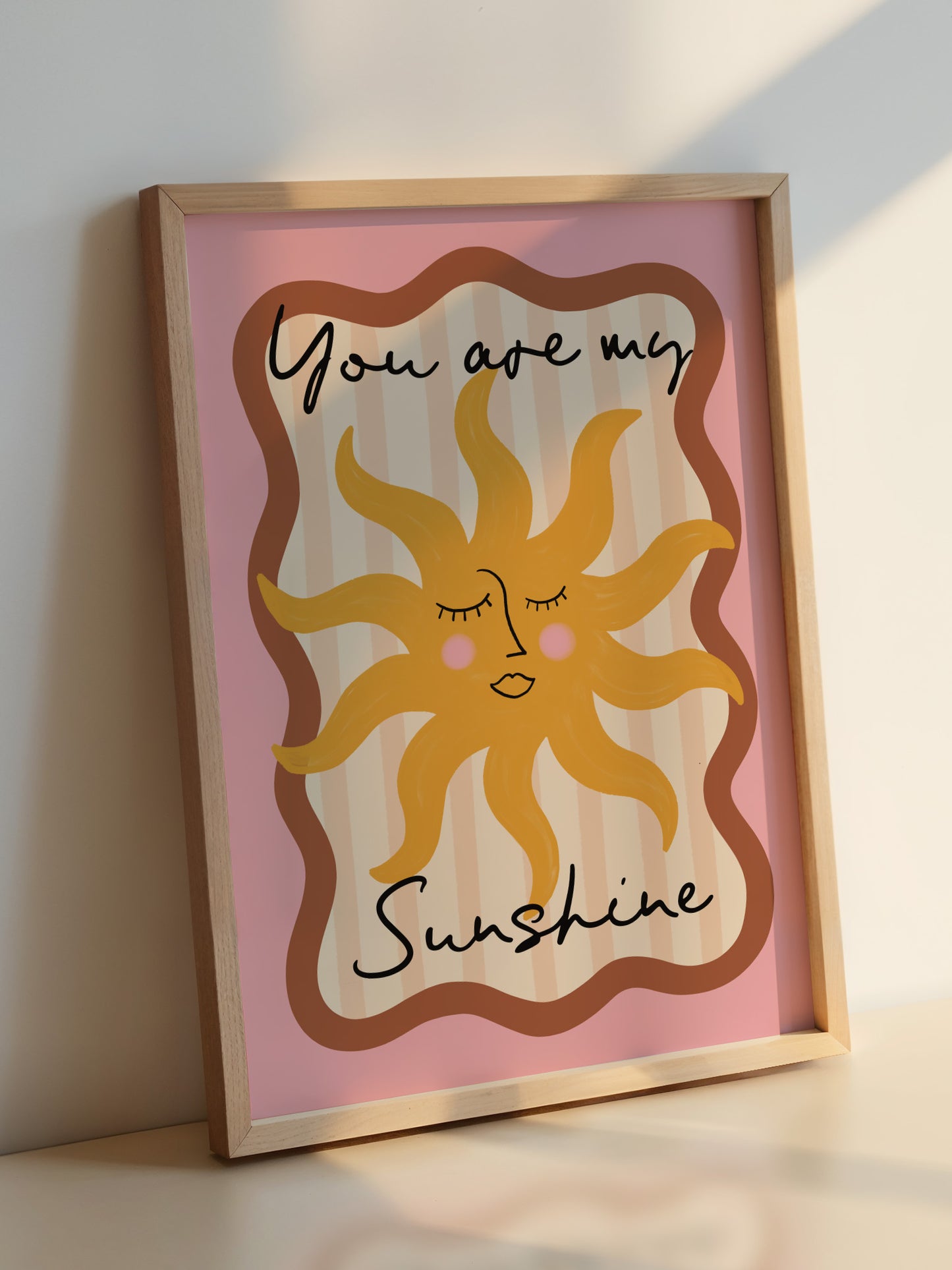 You Are My Sunshine Nursery Print | Pink