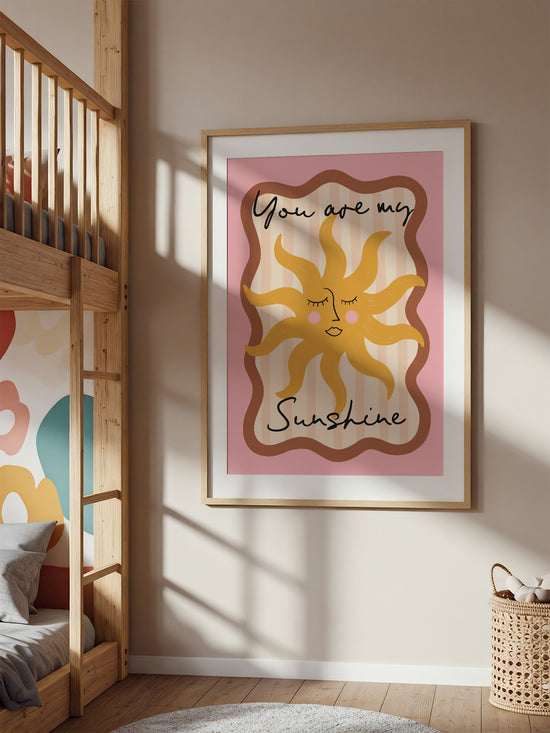 You Are My Sunshine Nursery Print | Pink