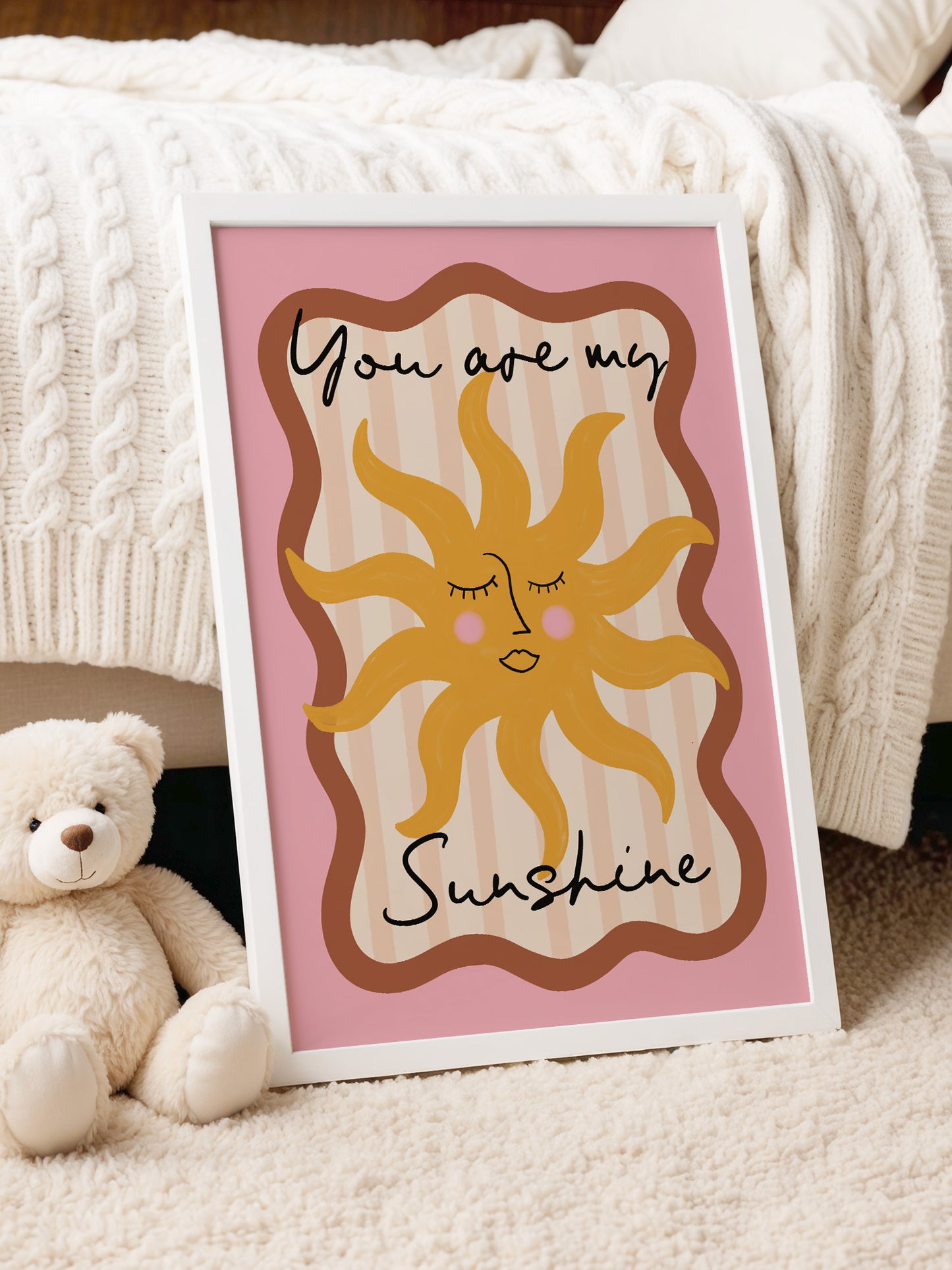 You Are My Sunshine Nursery Print | Pink