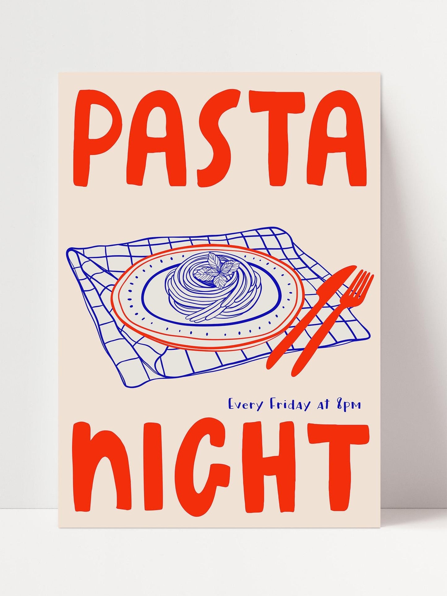 The image is a poster advertising a pasta dinner event.