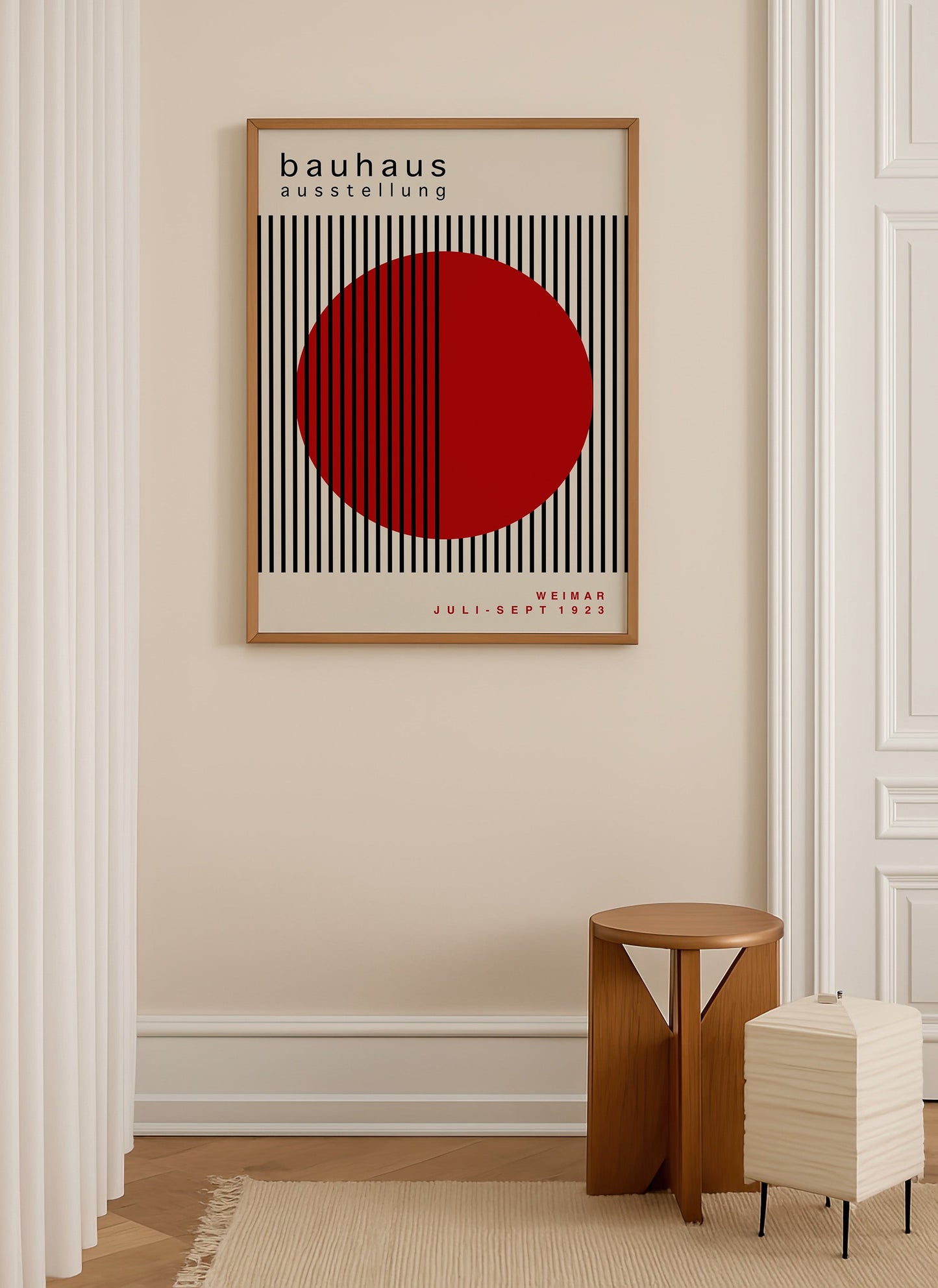 Bauhaus Art Print - Red Geometric Wall Art | Mid Century Modernist Poster