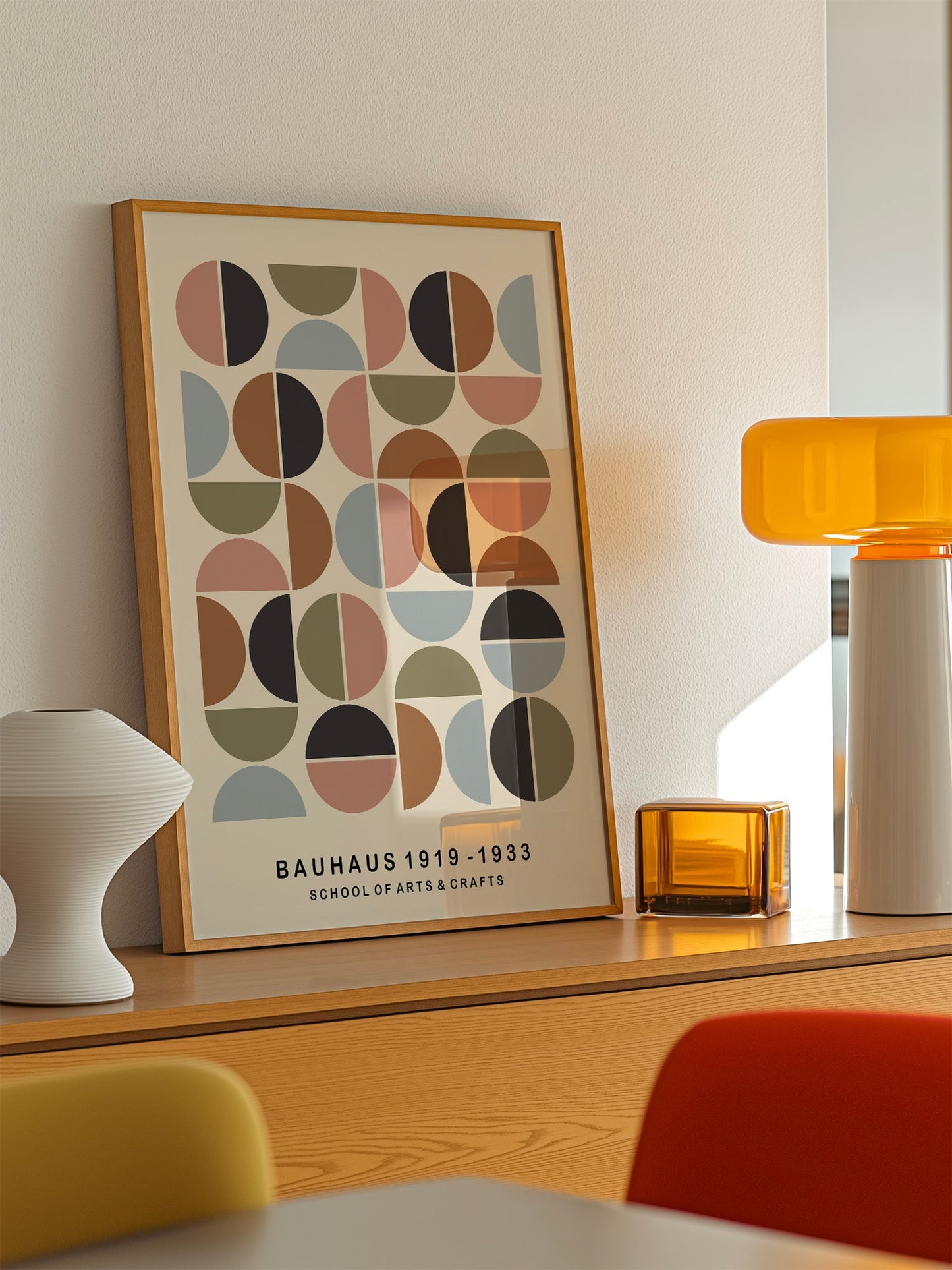 Bauhaus Poster - Muted Pastels Geometric Wall Art | Modernist Abstract Print