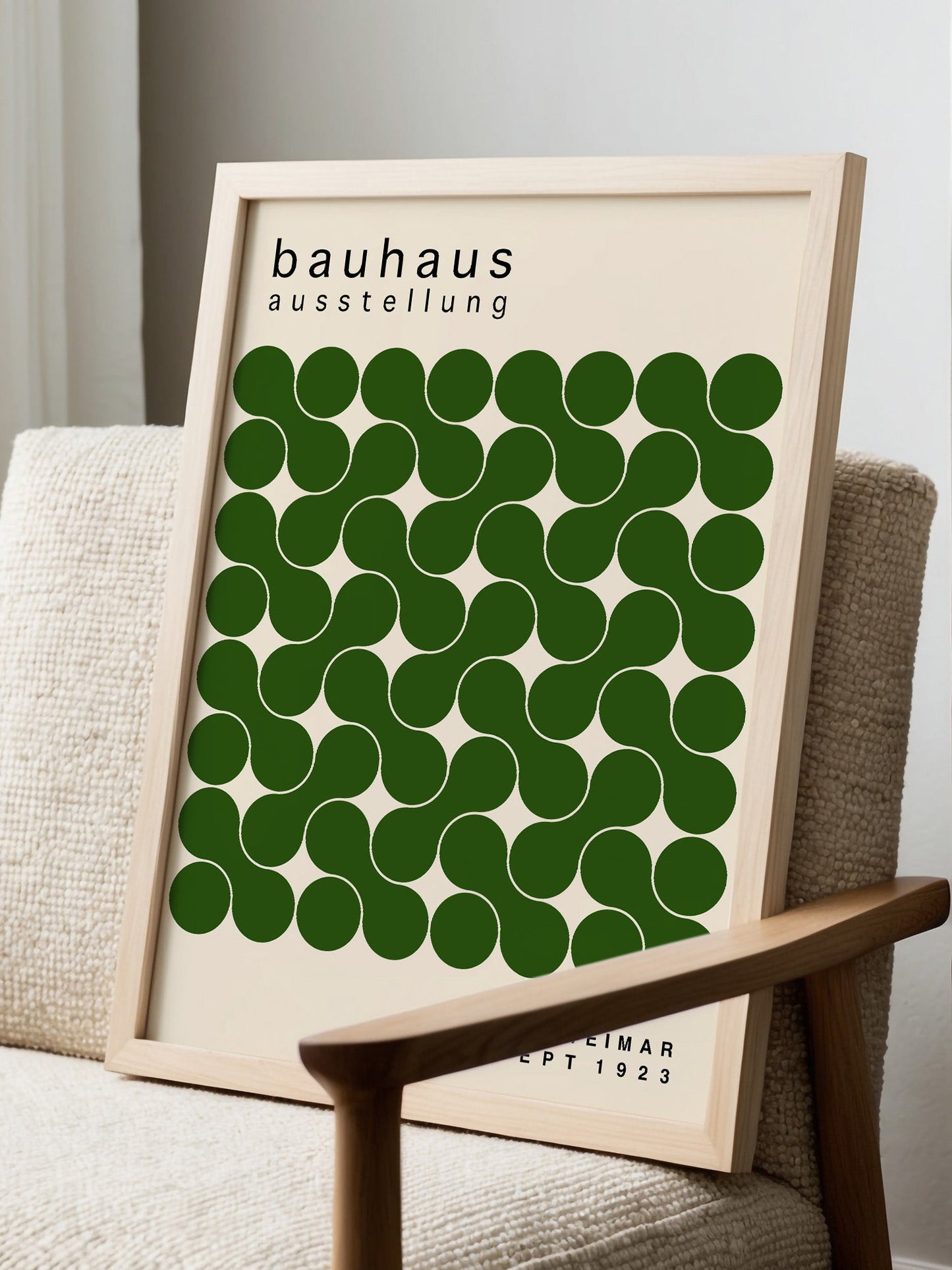 Green Bauhaus Print - Mid Century Poster With Geometric Wall Art Design