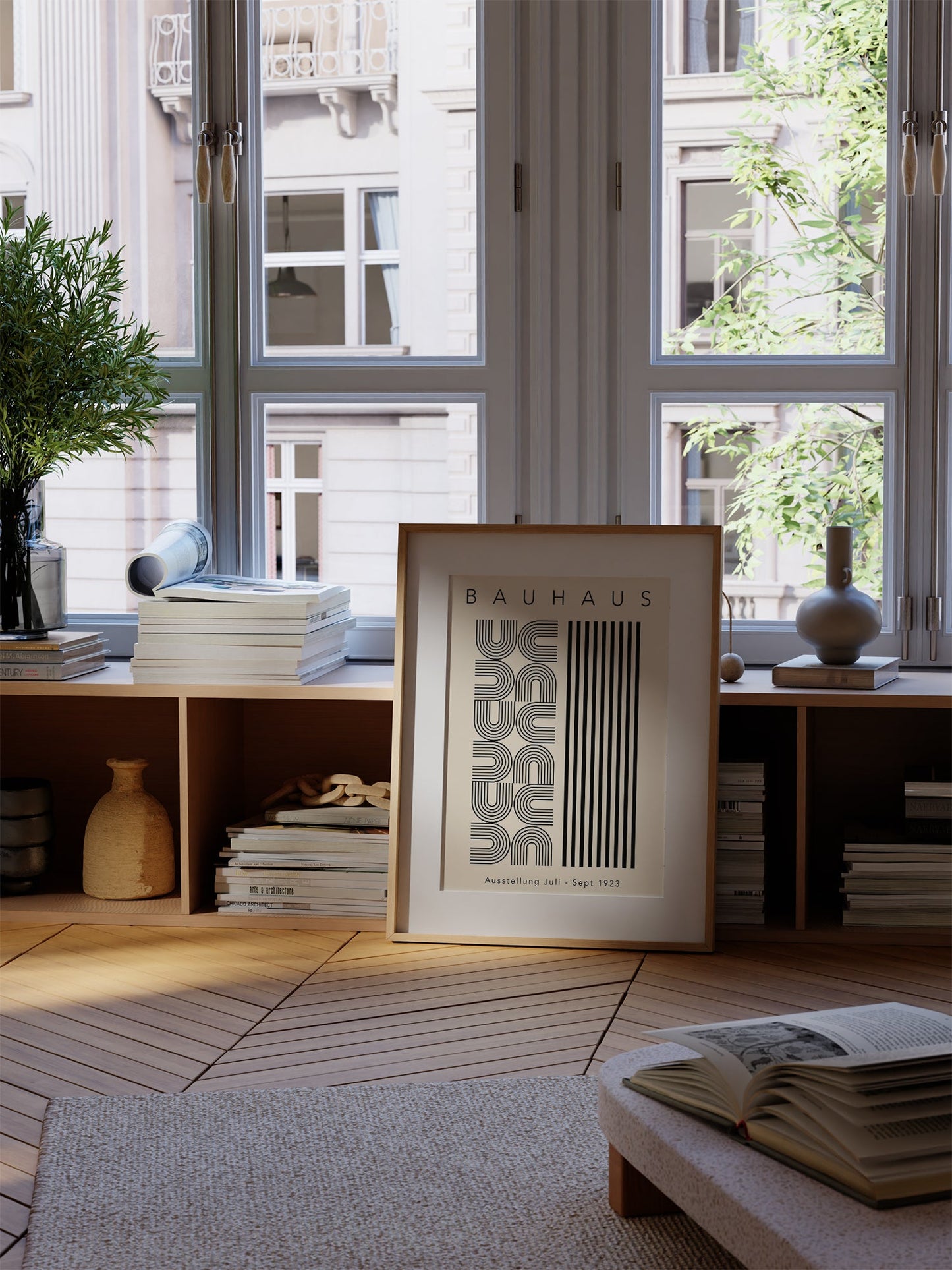 Bauhaus Poster - Black Geometric Wall Art | Minimalist Home Decor Framed