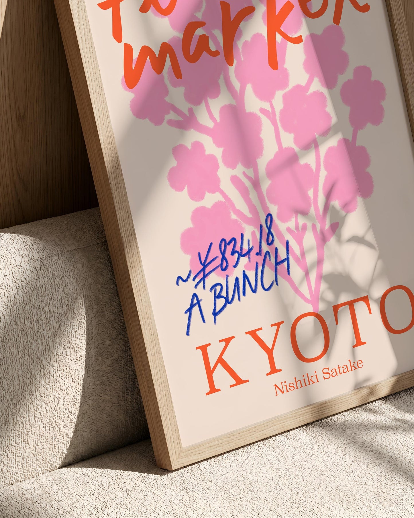 Flower Market Art Print, Kyoto Japan Boho Pastel Floral Wall Art | Unframed Print