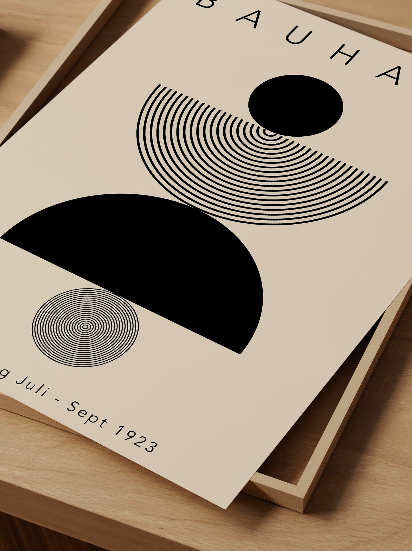 Bauhaus Poster – Black Cream Print | Mid Century Modern Wall Art Framed