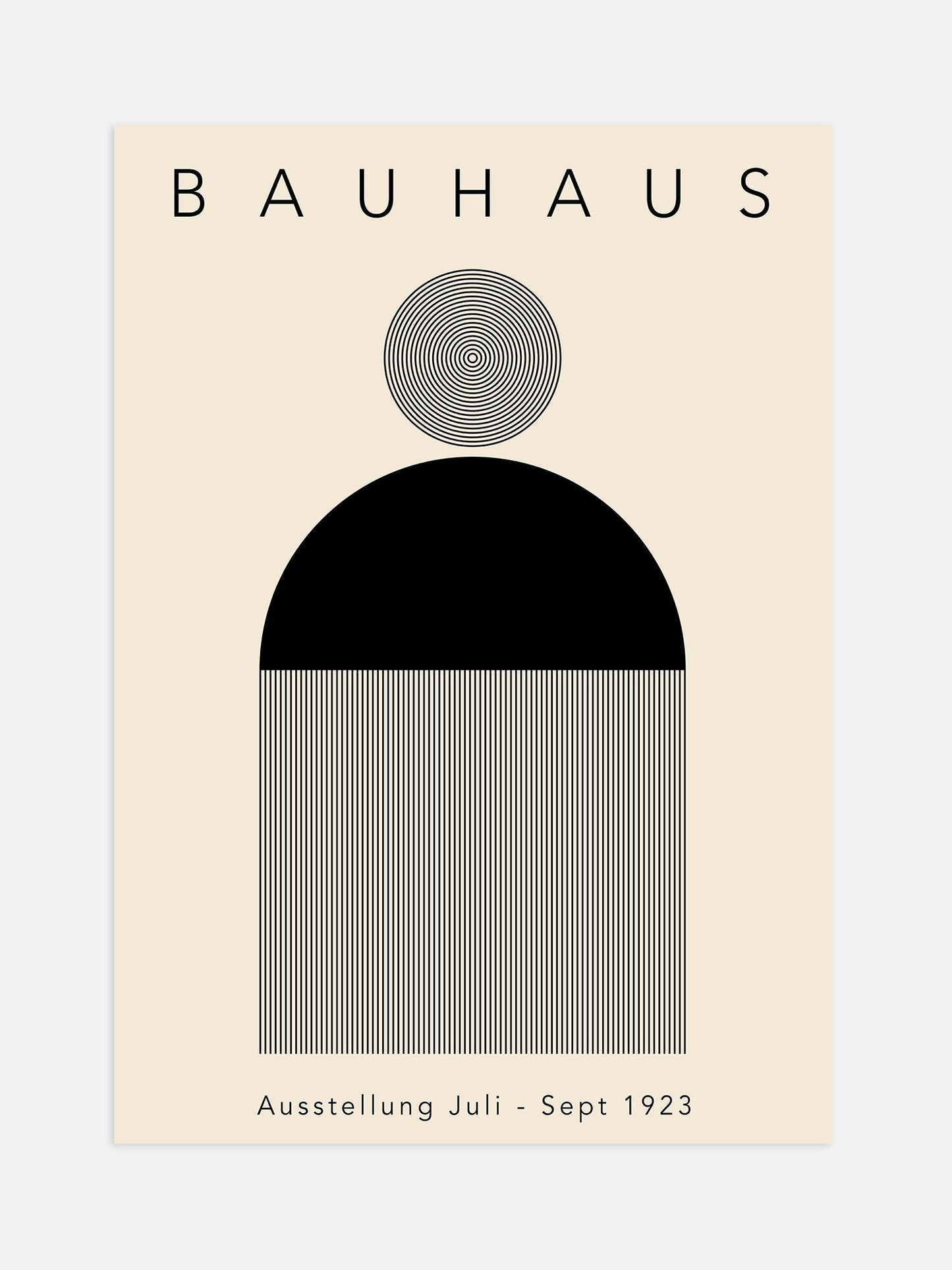 Minimalist Bauhaus Poster – Geometric Wall Art | Black and Cream Modernist Print