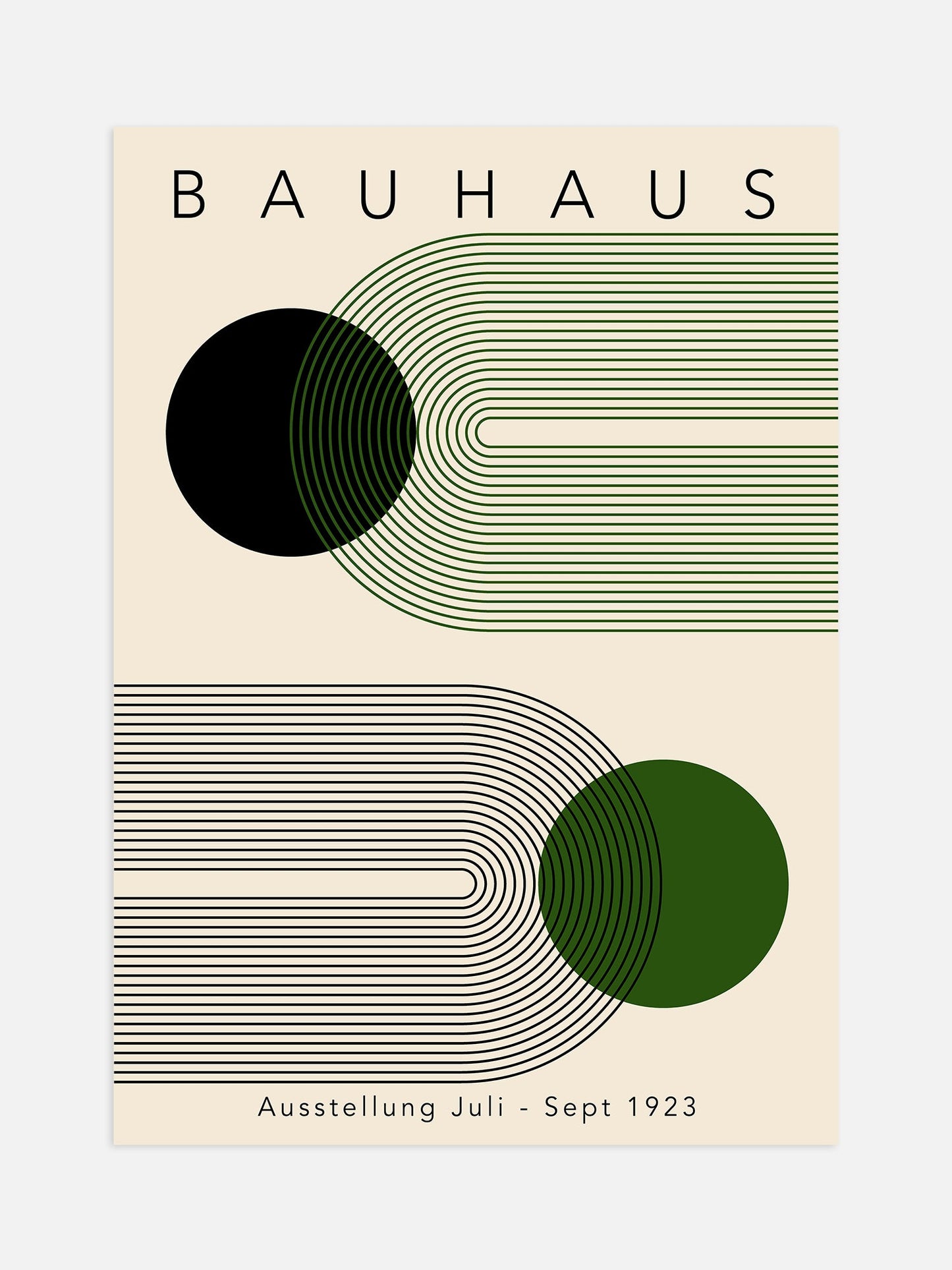Mid Century Bauhaus Poster – Green Geometric Wall Art | Minimalist Home Decor