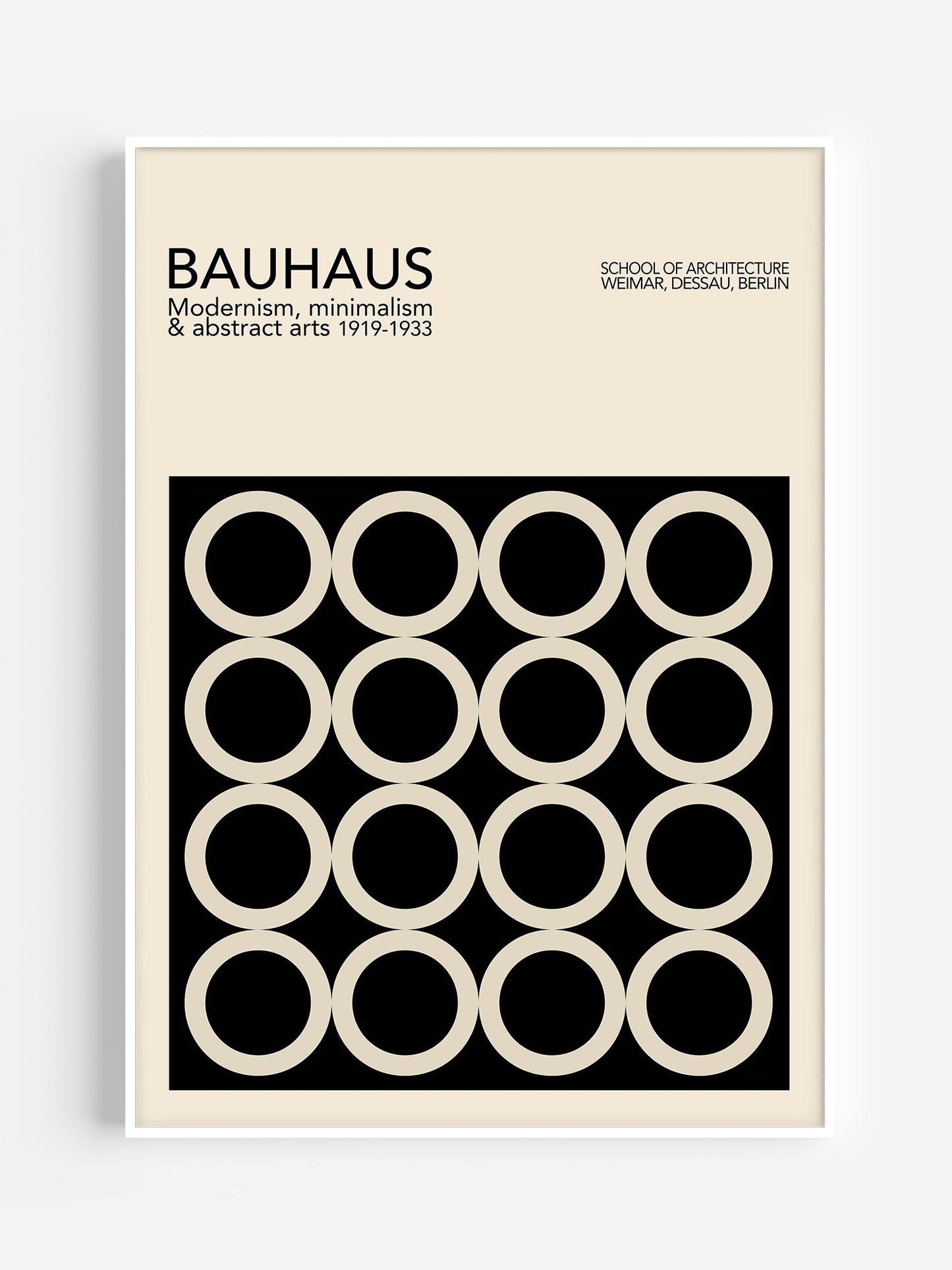 Bauhaus Art Poster – Black Modernist 6 Panel Wall Print | Elegant Room Decor