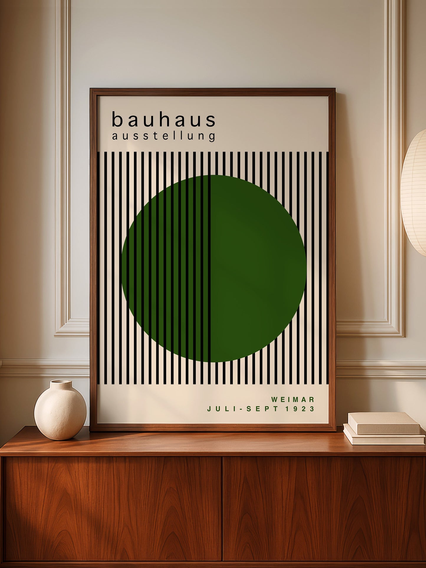 Bauhaus Wall Art – Green Circle Poster | Mid Century Modernist Print