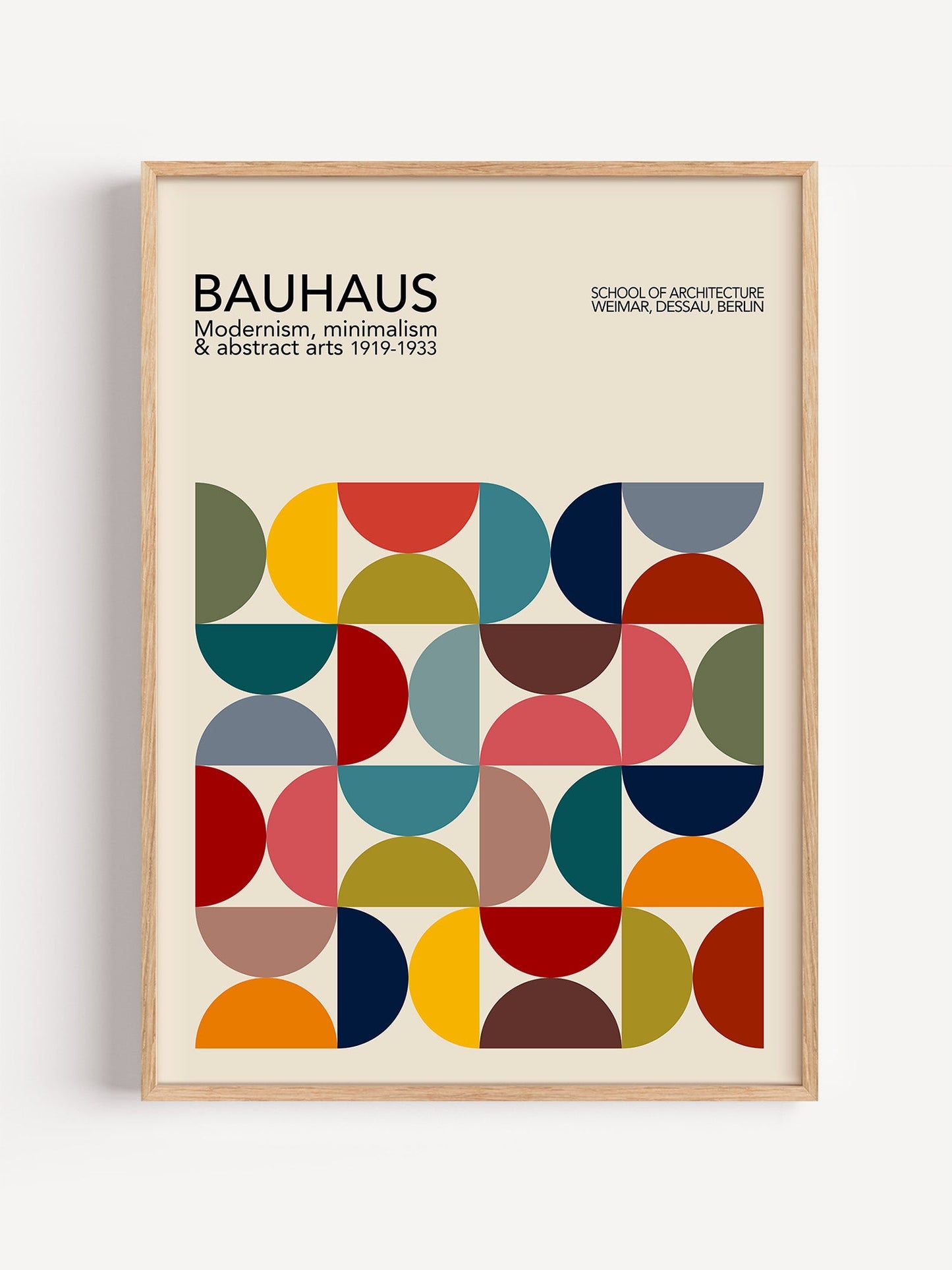 Bauhaus Poster – Geometric Wall Art | Mid Century Print, Bold Shapes Artwork