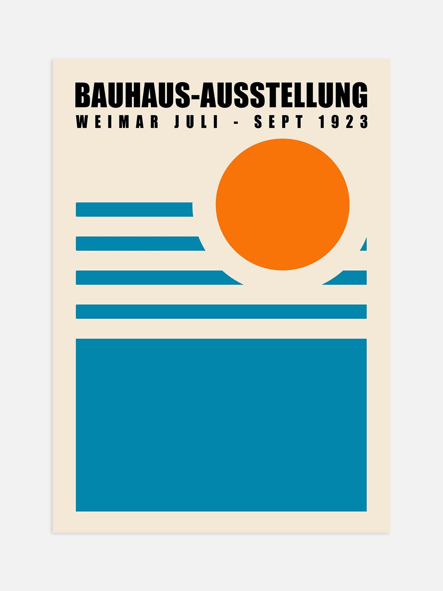 Bauhaus Orange Poster – Mid Century Modern Art Print With Bold Typography