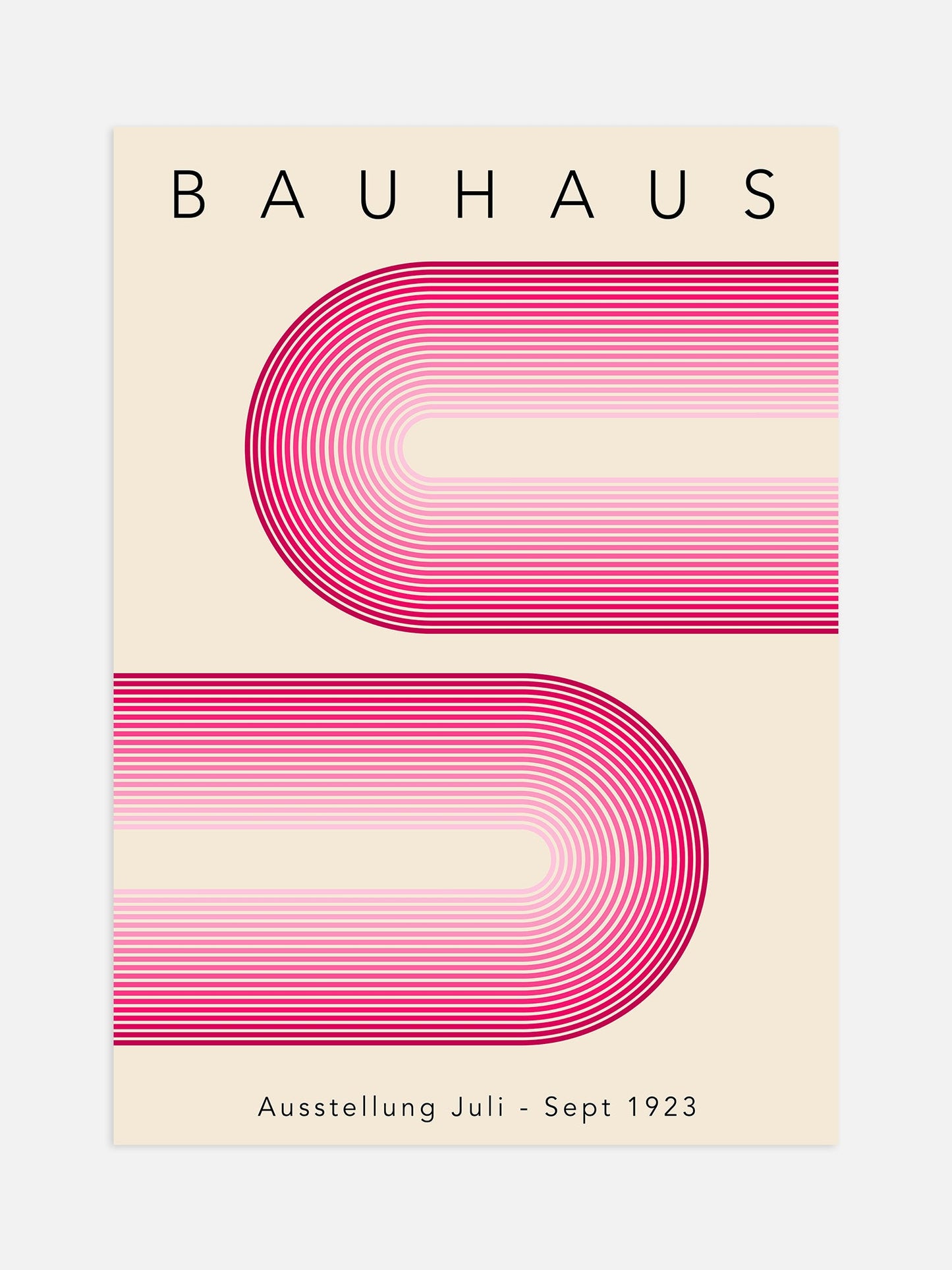 Pink Bauhaus Poster – Geometric Bauhaus Design on Matte Art Paper Print
