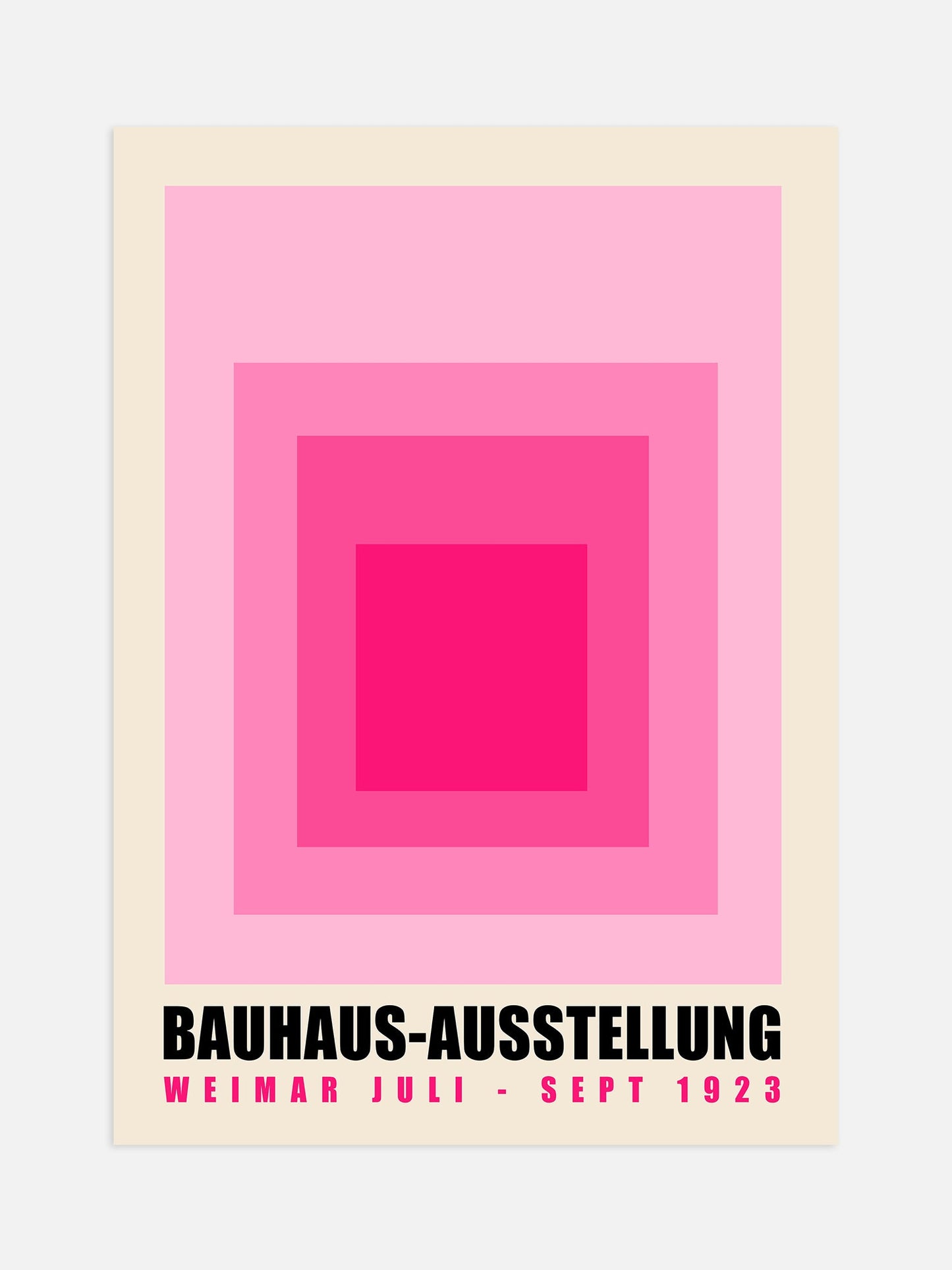 Bauhaus Poster – Pink Gradient Art Print | Modernist Geometric Wall Decor