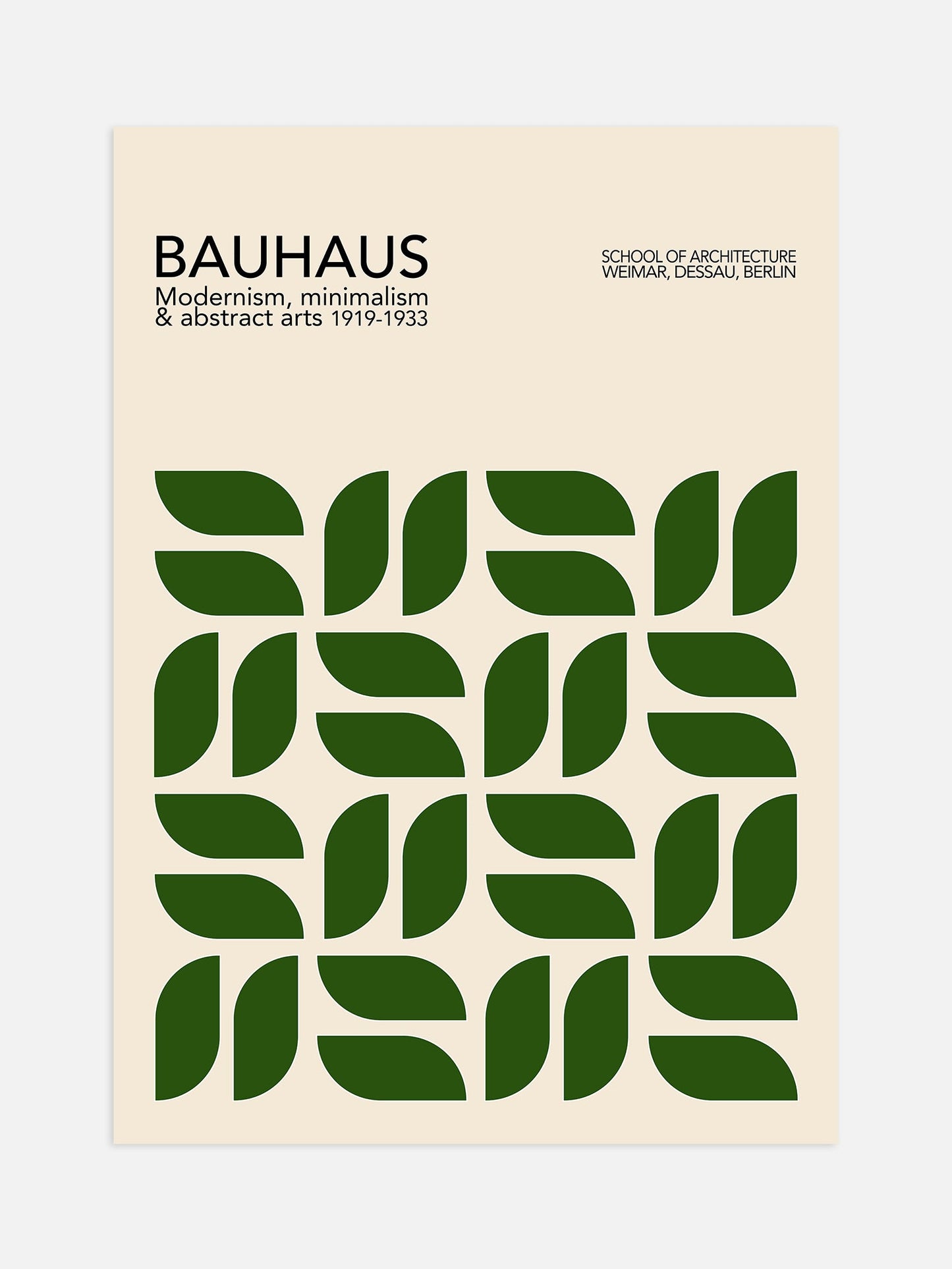 Green Bauhaus Poster – Geometric Wall Art | Minimalist Home Decor Framed Print