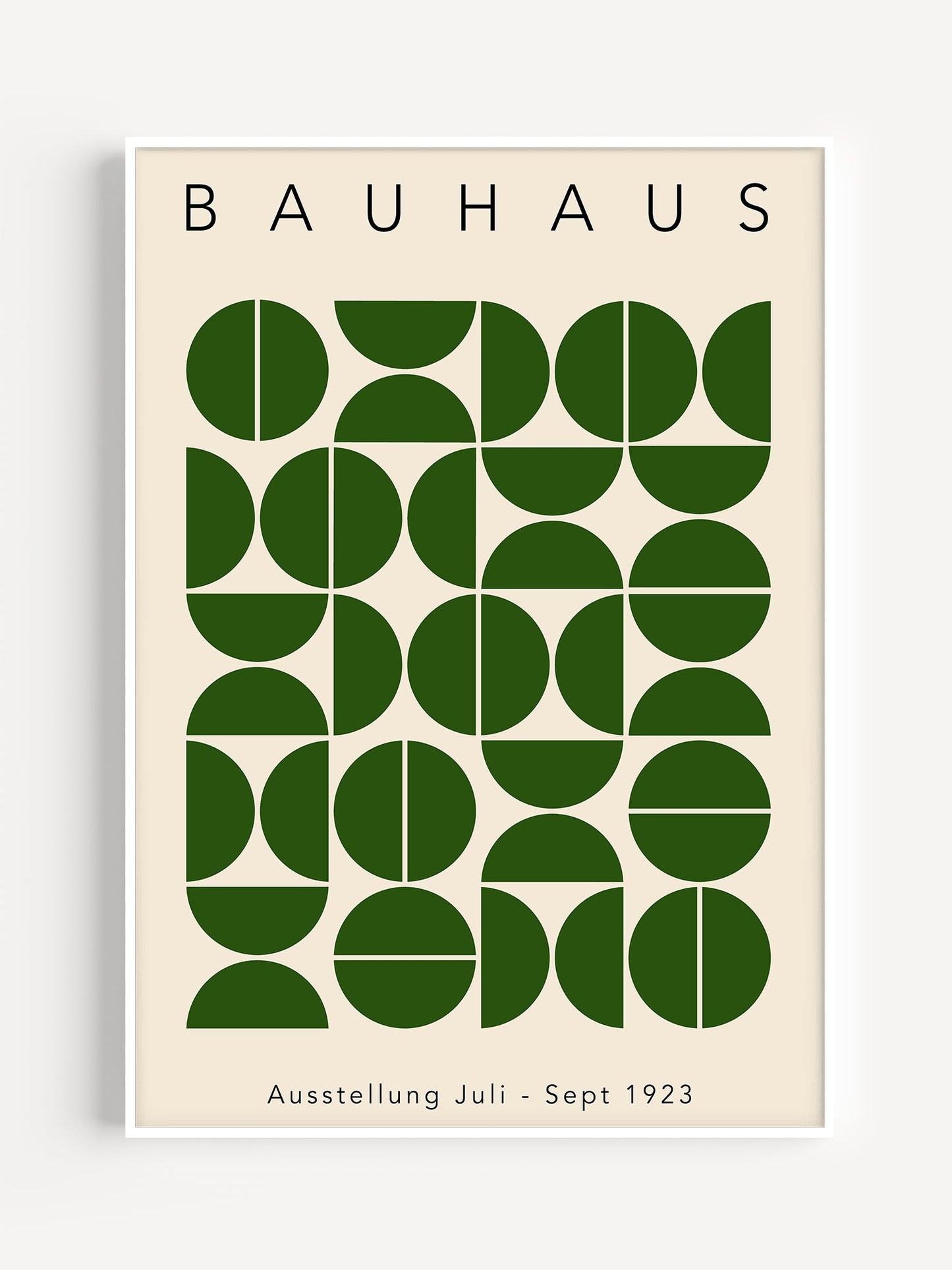Bauhaus Poster – Green Semi Circle Artwork | Minimalist Art Poster for Home