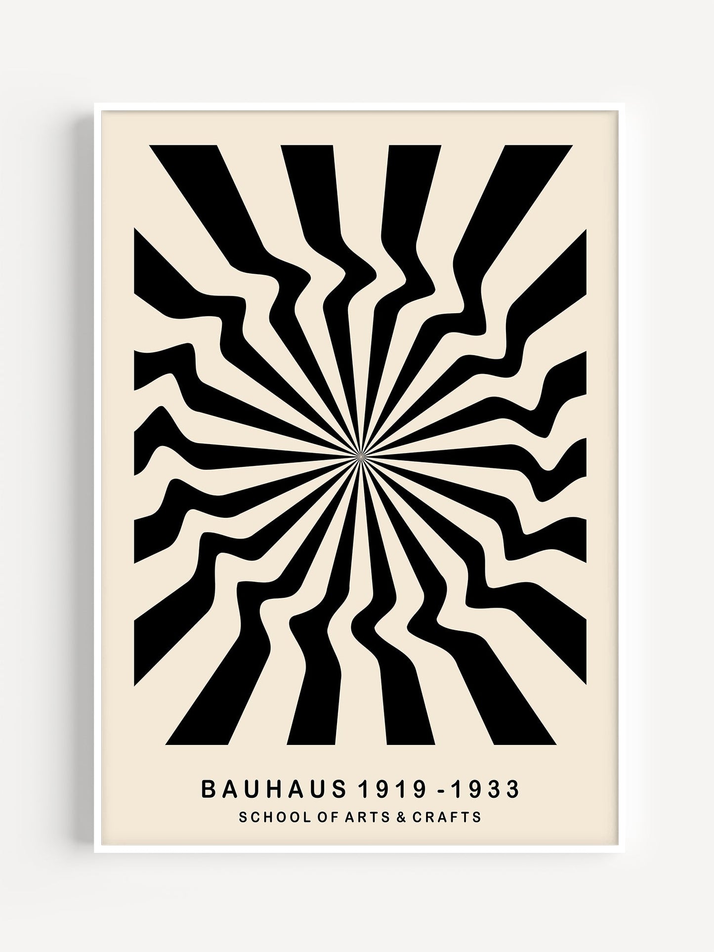 Bauhaus Op Art Print – Minimalist Wall Art | Black and Cream Poster