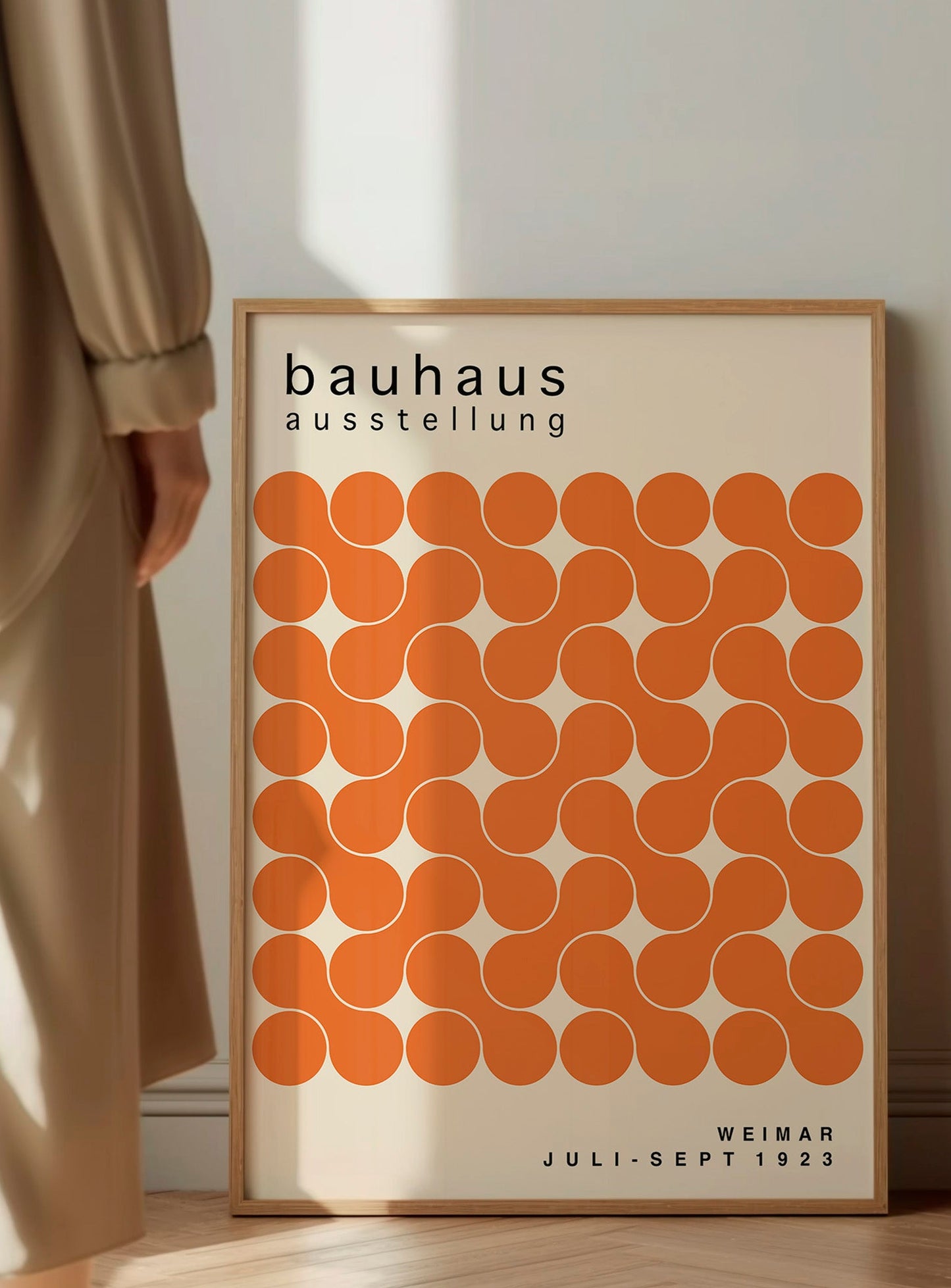 Orange Bauhaus Poster – Geometric Wall Art Print for Living Room & Studio