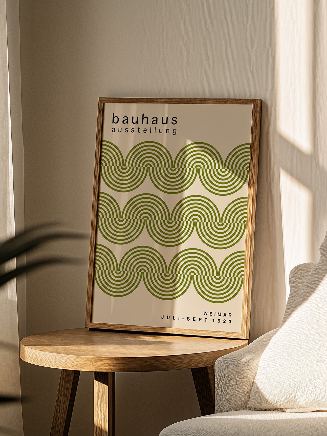 Bauhaus Poster – Green Geometric Print | Modernist Style Wall Art for Living Room