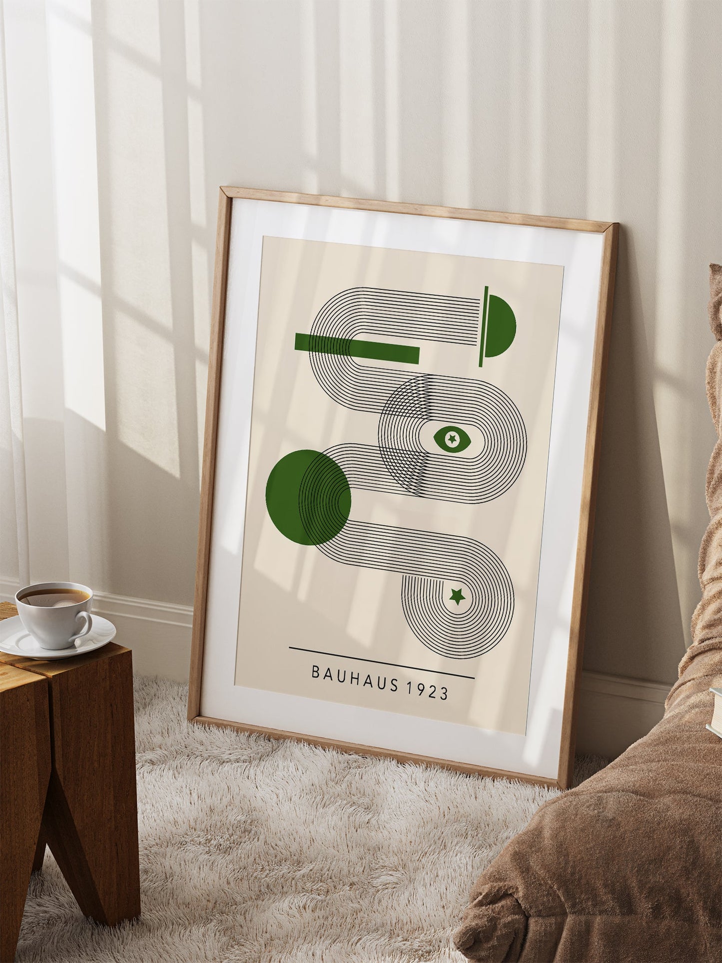 Bauhaus Poster – Modernist Design Poster | Black and Green Geometric Wall Art